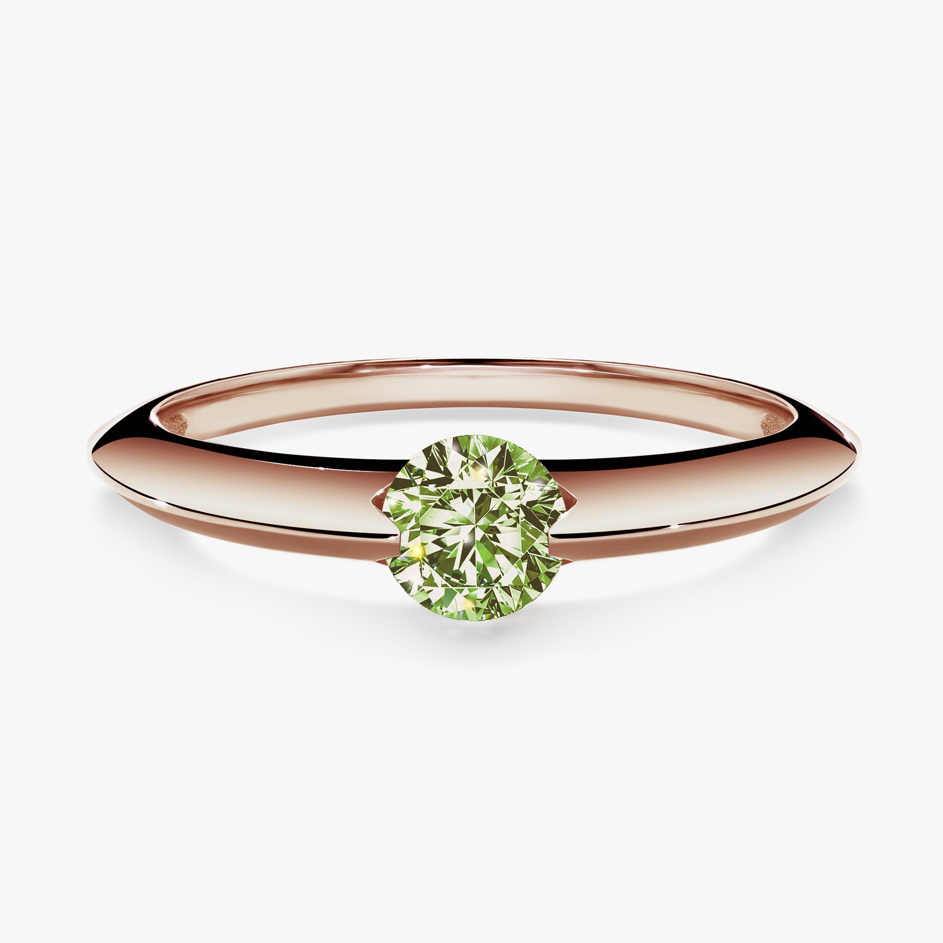 Pierscionek zareczynowy z diamentem zielony_jasny 100 CT z rozowego zlota my baby 01