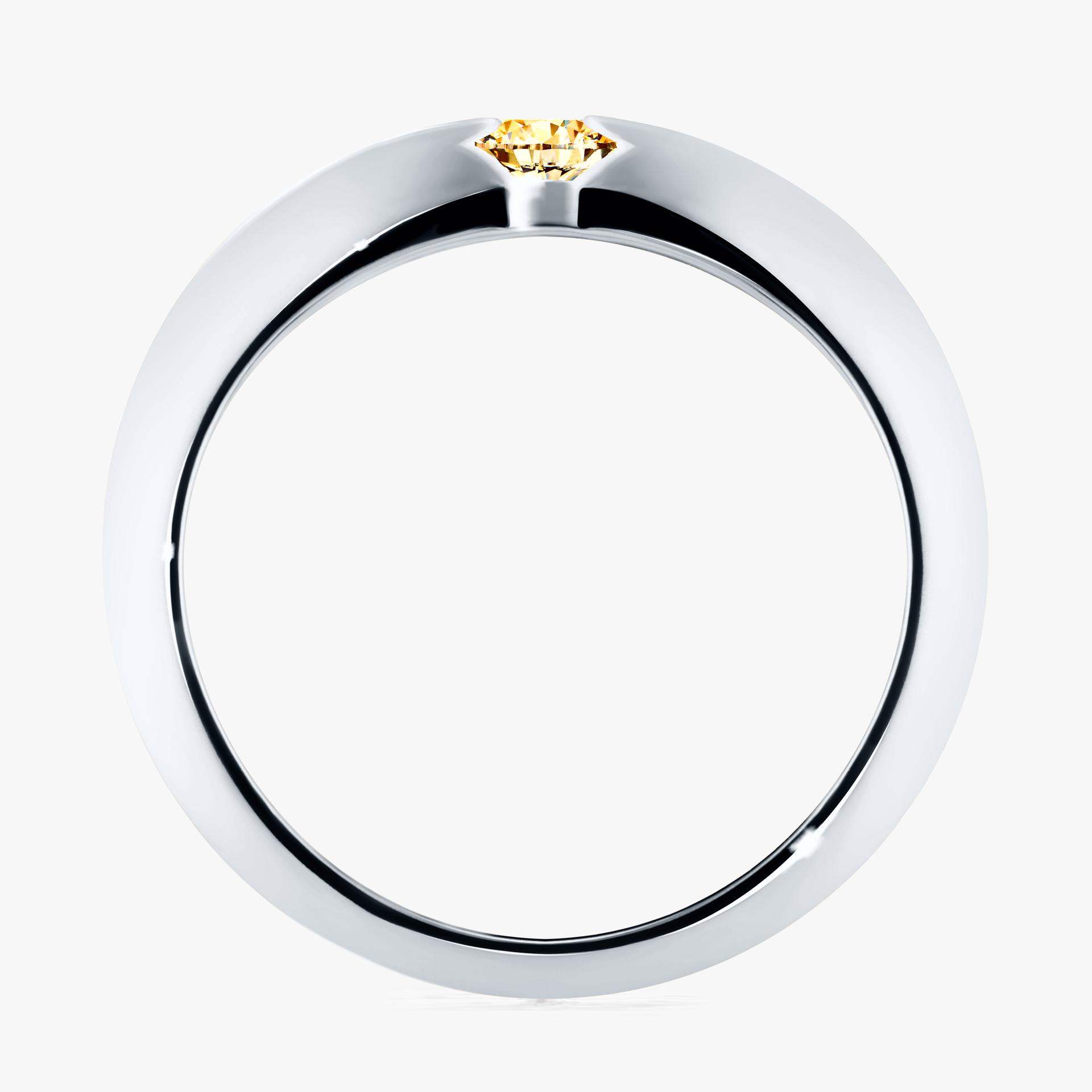 Pierscionek zareczynowy z diamentem zolty 025 CT z bialego zlota my baby 02