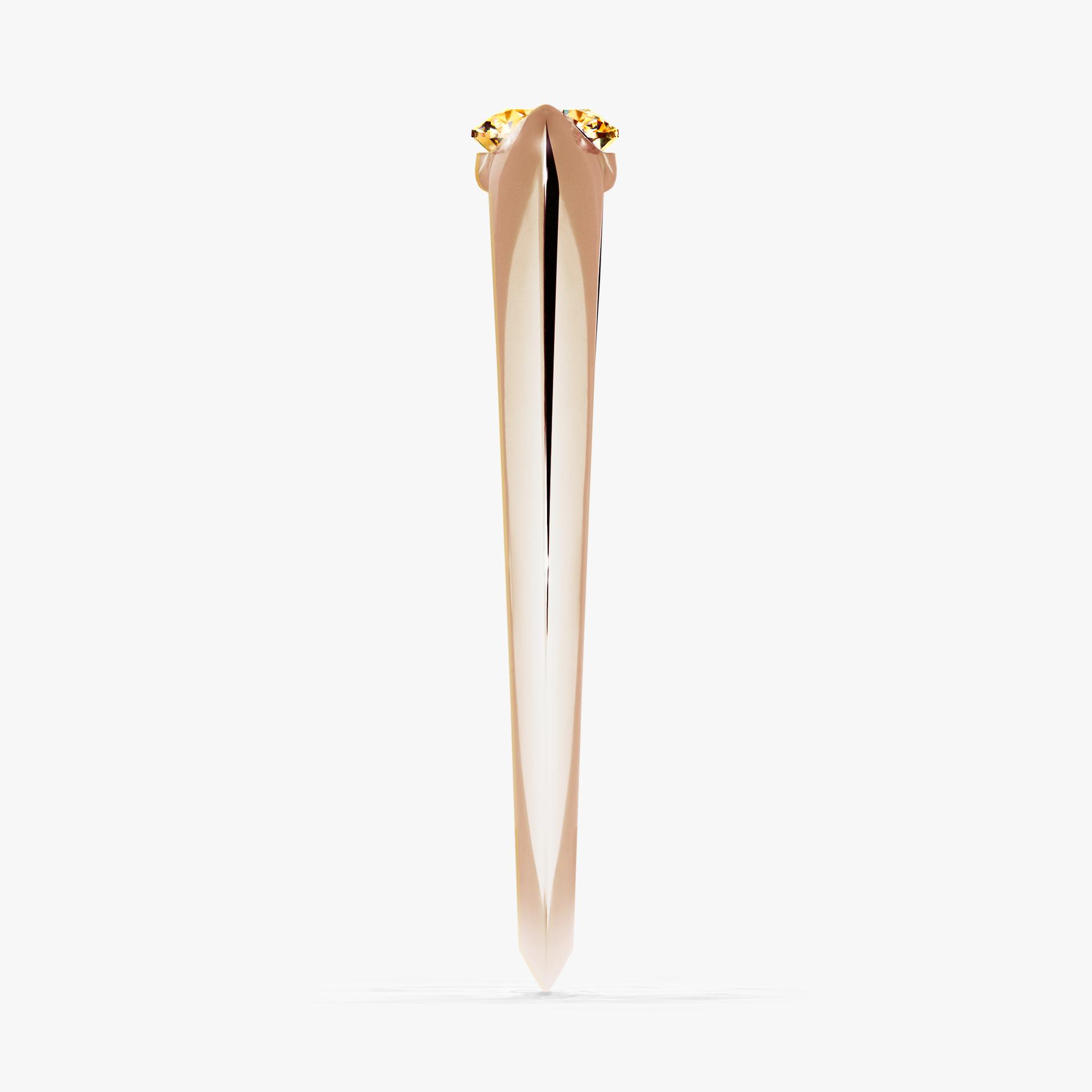 Pierscionek zareczynowy z diamentem zolty 025 CT z rozowego zlota my baby 03