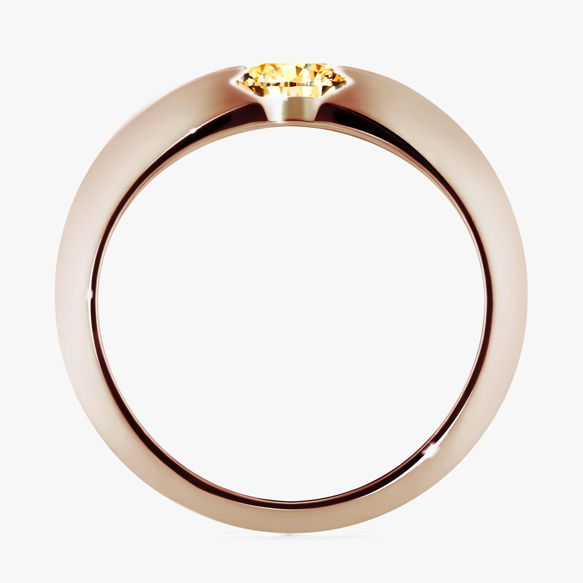 Pierscionek zareczynowy z diamentem zolty 100 CT z rozowego zlota my baby 02