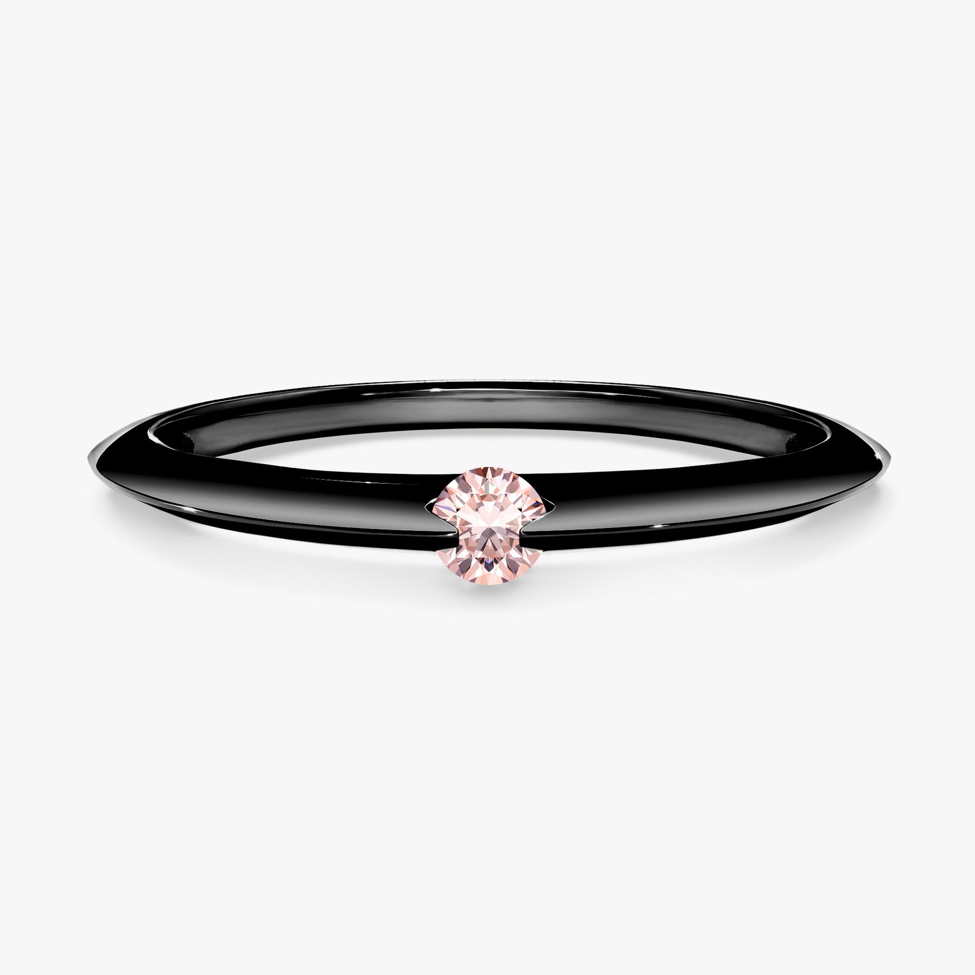 Pierscionek zareczynowy z morganitem 025 CT z czarnego zlota my baby 01