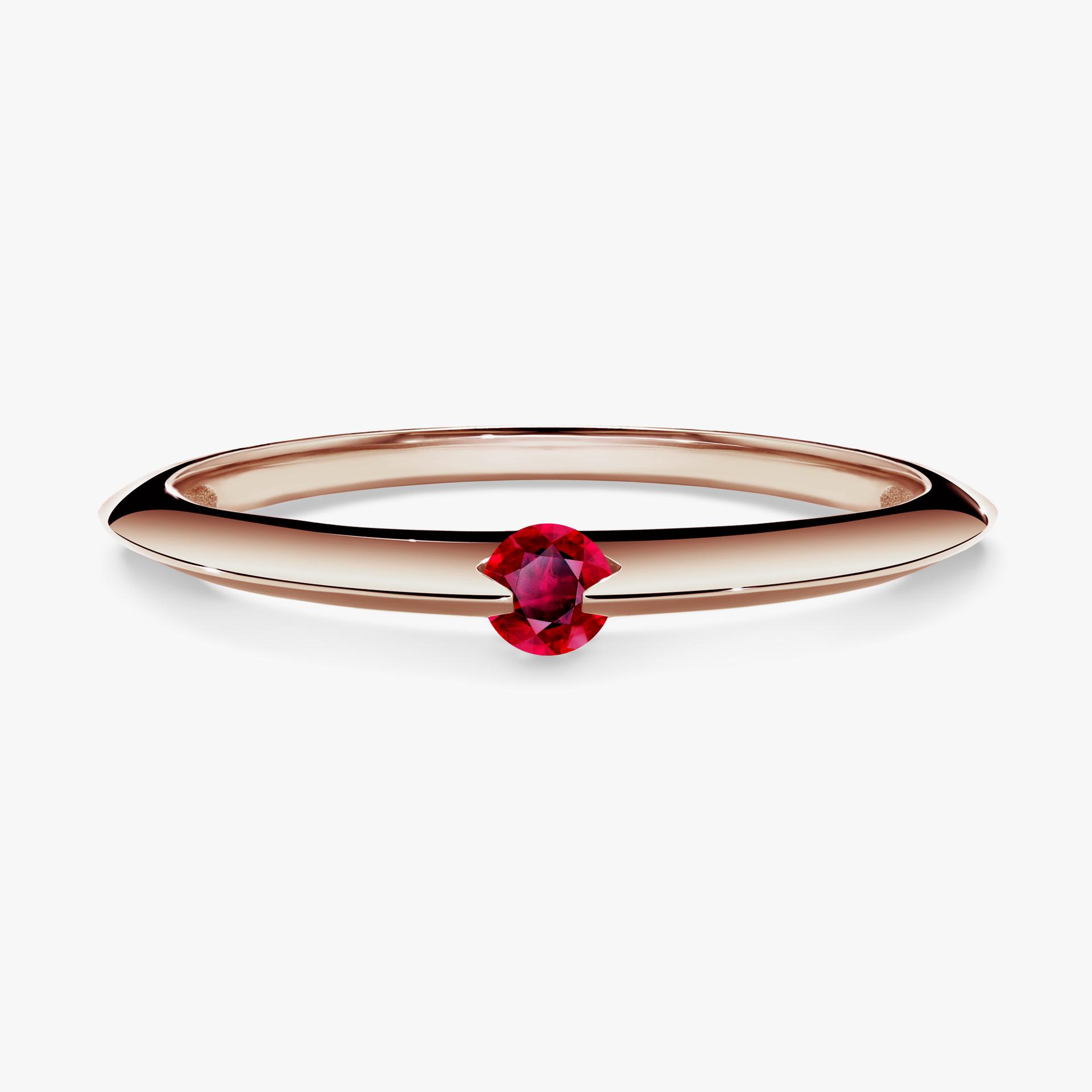 Pierscionek zareczynowy z rubinem 025 CT z rozowego zlota my baby 01