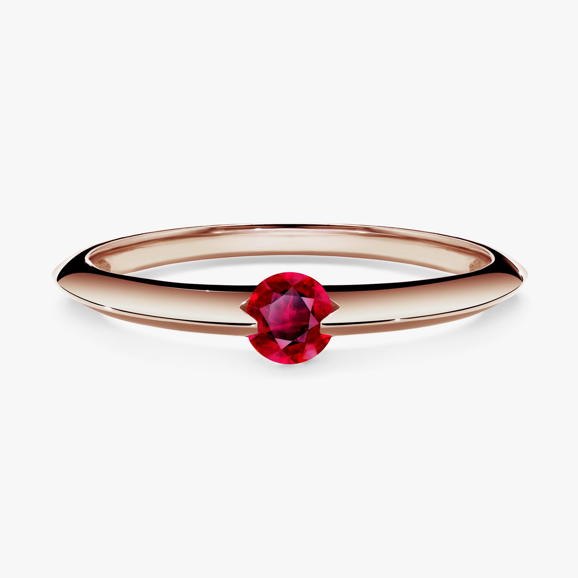 Pierscionek zareczynowy z rubinem 050 CT z rozowego zlota my baby 01