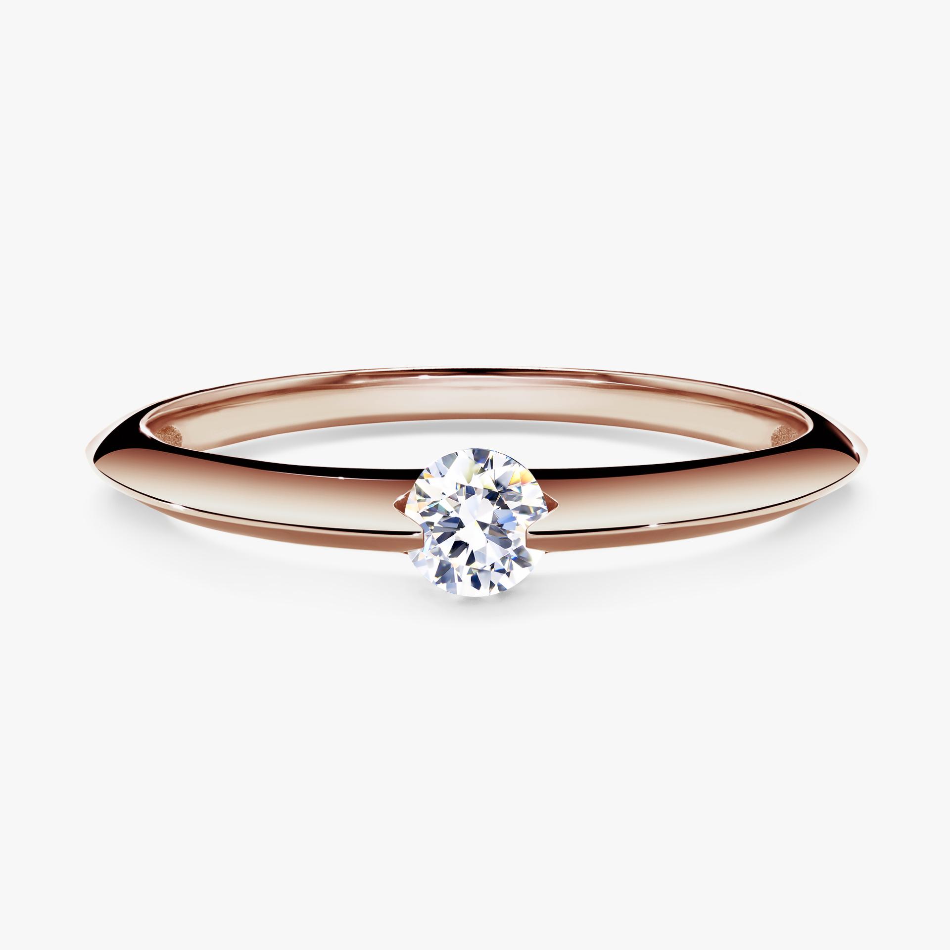Pierscionek zareczynowy z szafirem bialym 050 CT z rozowego zlota my baby 01