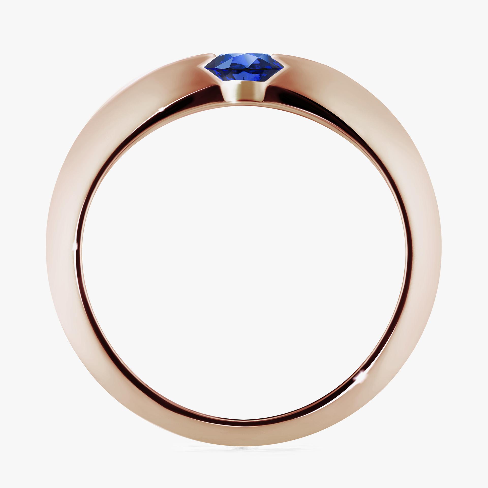 Pierscionek zareczynowy z szafirem niebieskim 050 CT z rozowego zlota my baby 02