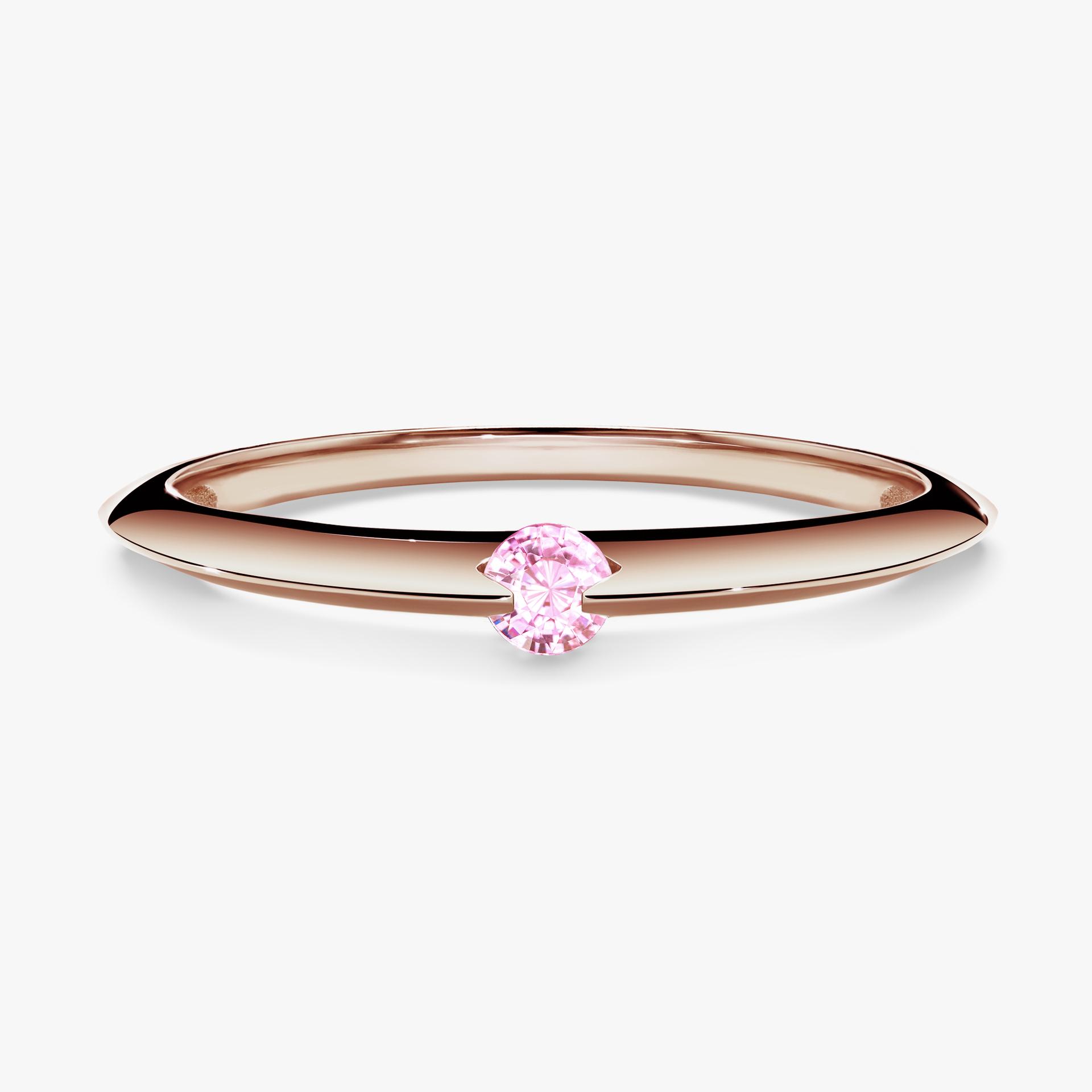Pierscionek zareczynowy z szafirem rozowym 025 CT z rozowego zlota my baby 01