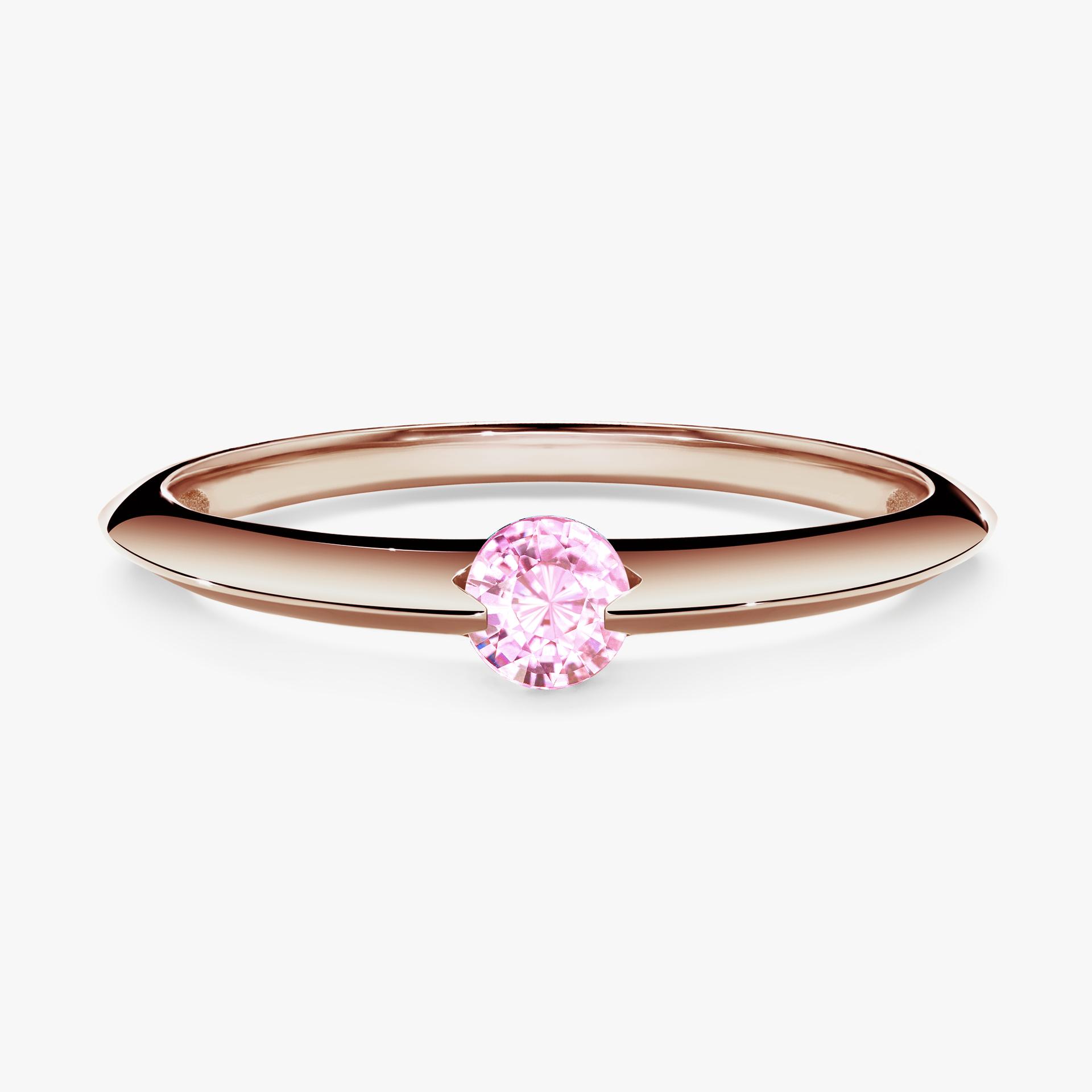 Pierscionek zareczynowy z szafirem rozowym 050 CT z rozowego zlota my baby 01