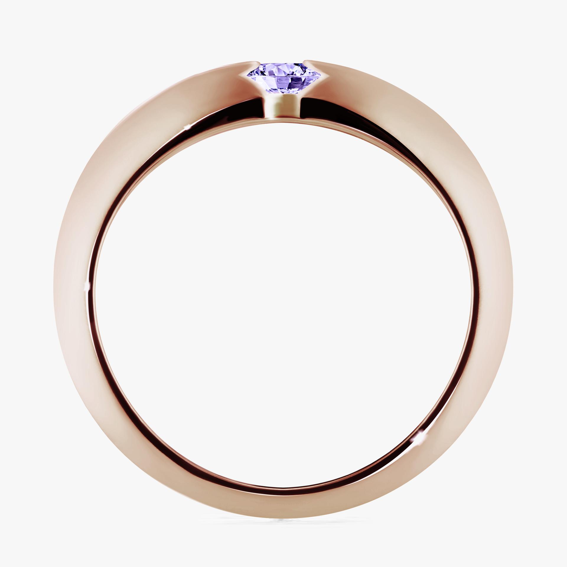 Pierscionek zareczynowy z tanzanitem 025 CT z rozowego zlota my baby 02
