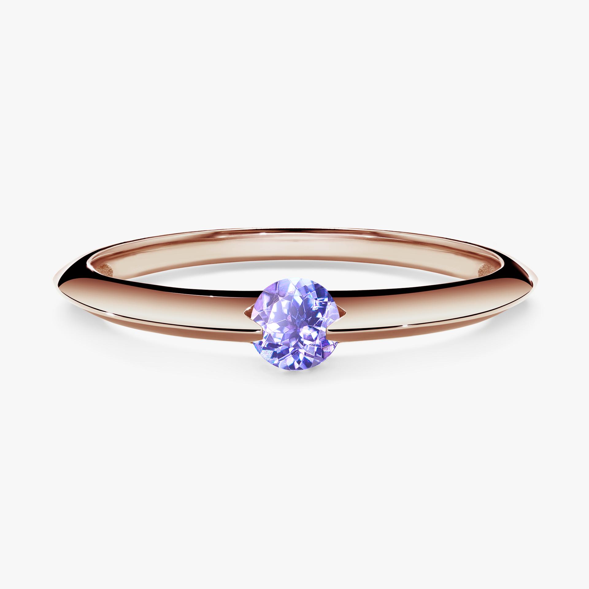 Pierscionek zareczynowy z tanzanitem 050 CT z rozowego zlota my baby 01