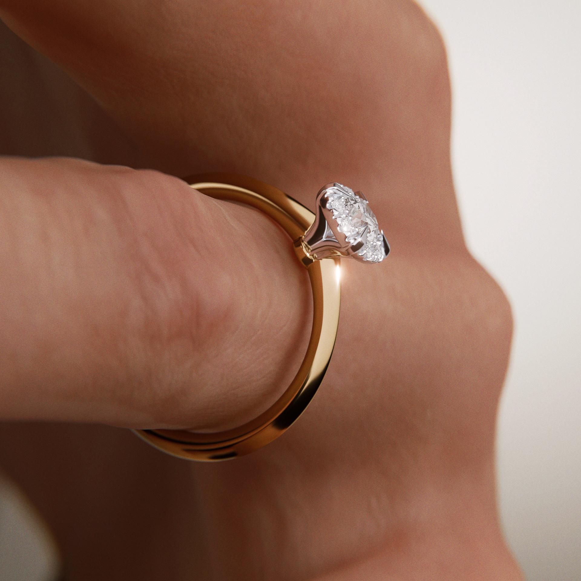 Pierścionek zaręczynowy My Beauty z żółtego złota z diamentem laboratoryjnym 0,33ct