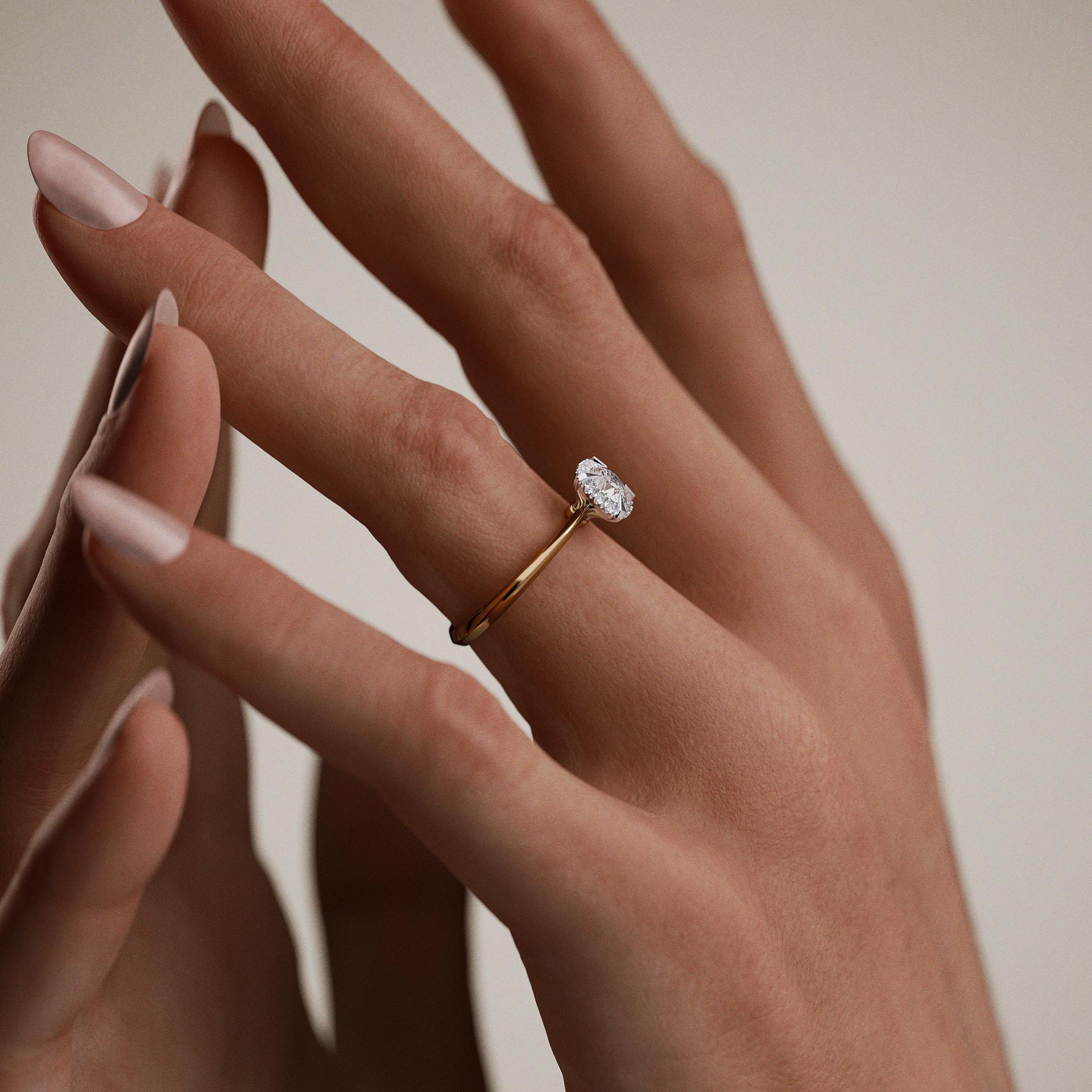 Pierścionek zaręczynowy My Beauty z żółtego złota z diamentem laboratoryjnym 0,62ct