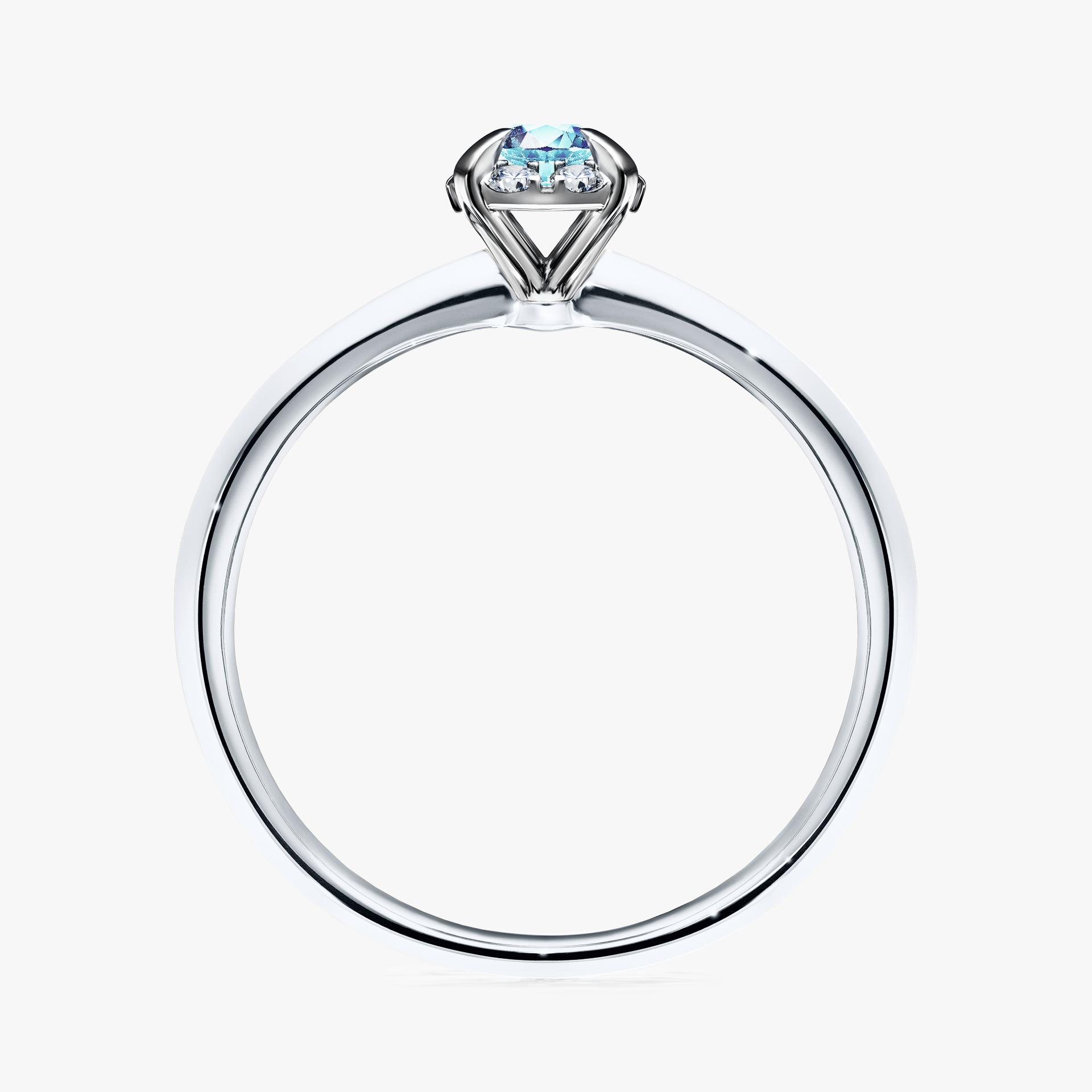 Pierścionek zaręczynowy My Beauty z białego złota z akwamarynem 0,14ct