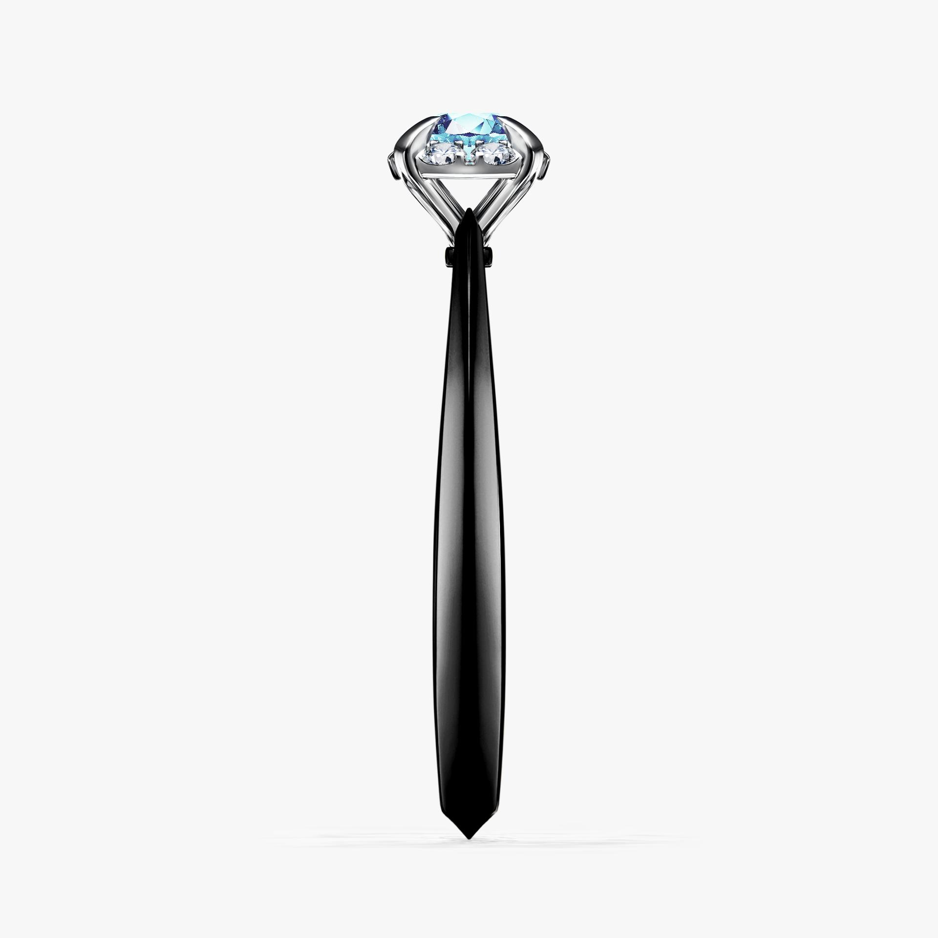 Pierscionek zareczynowy z akwamarynem 014 CT z czarnego zlota my beauty 03