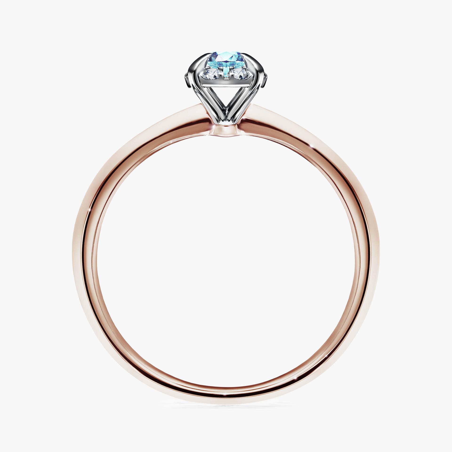 Pierścionek zaręczynowy My Beauty z różowego złota z akwamarynem 0,14ct