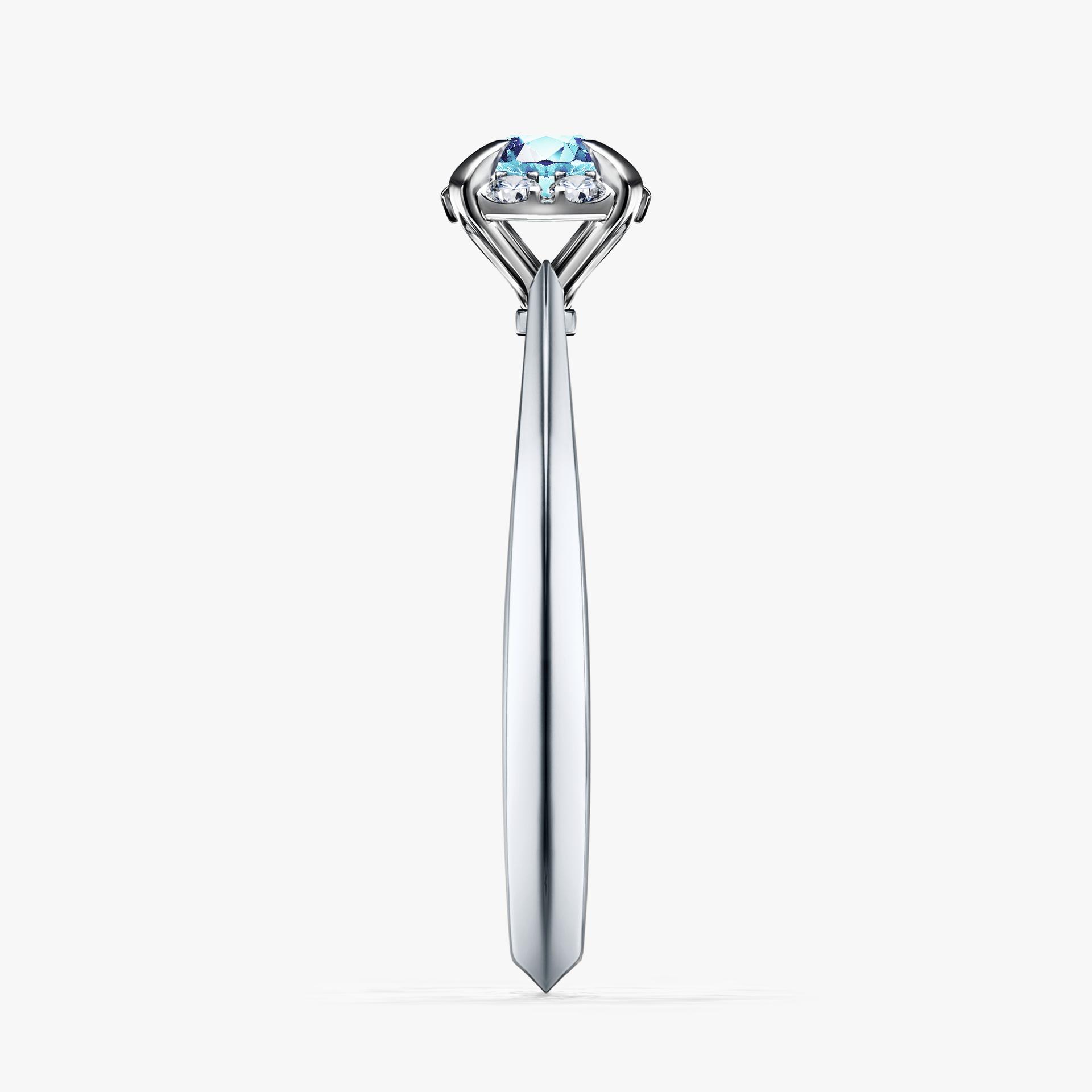 Pierścionek zaręczynowy My Beauty z białego złota z akwamarynem 0,33ct
