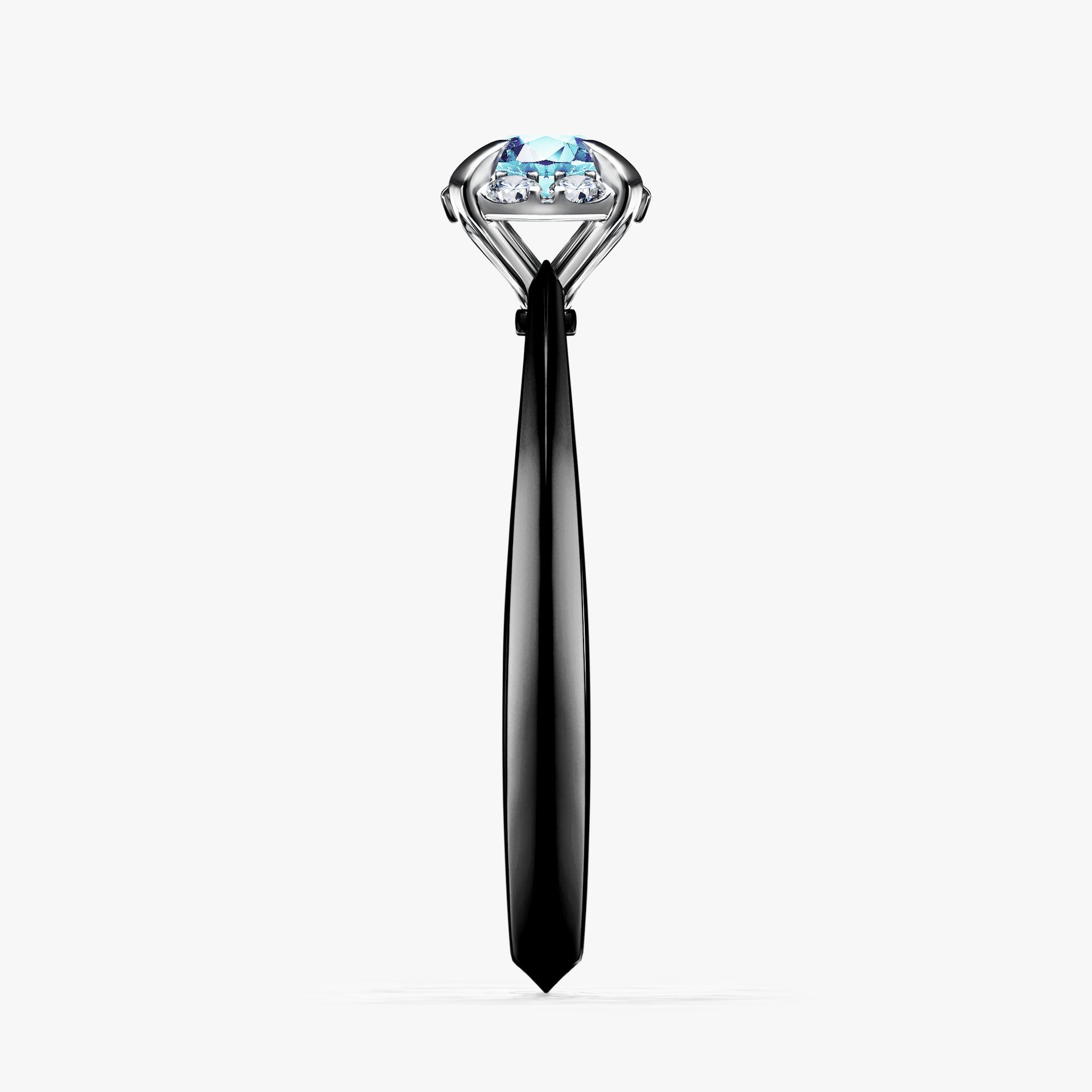 Pierscionek zareczynowy z akwamarynem 033 CT z czarnego zlota my beauty 03