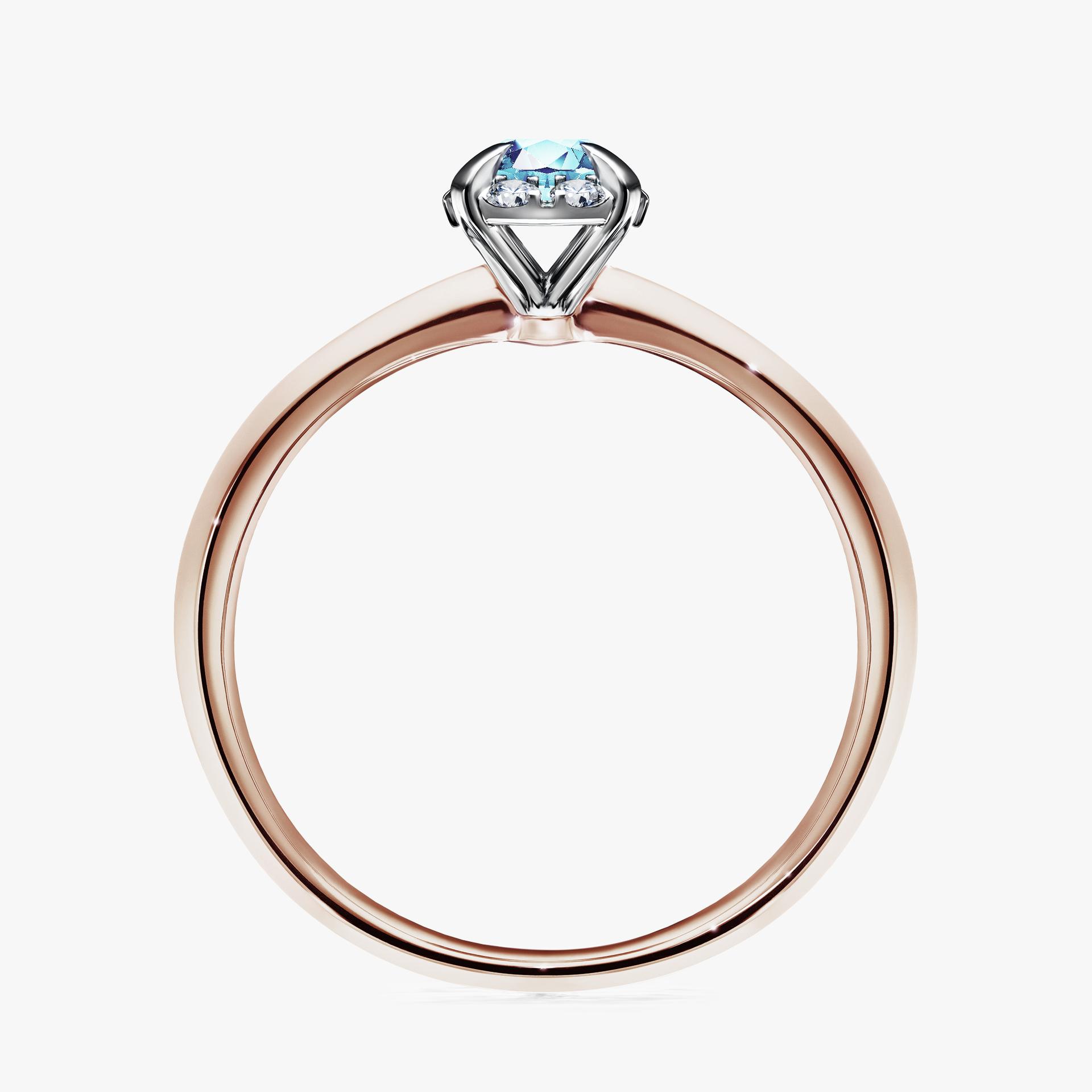 Pierścionek zaręczynowy My Beauty z różowego złota z akwamarynem 0,33ct