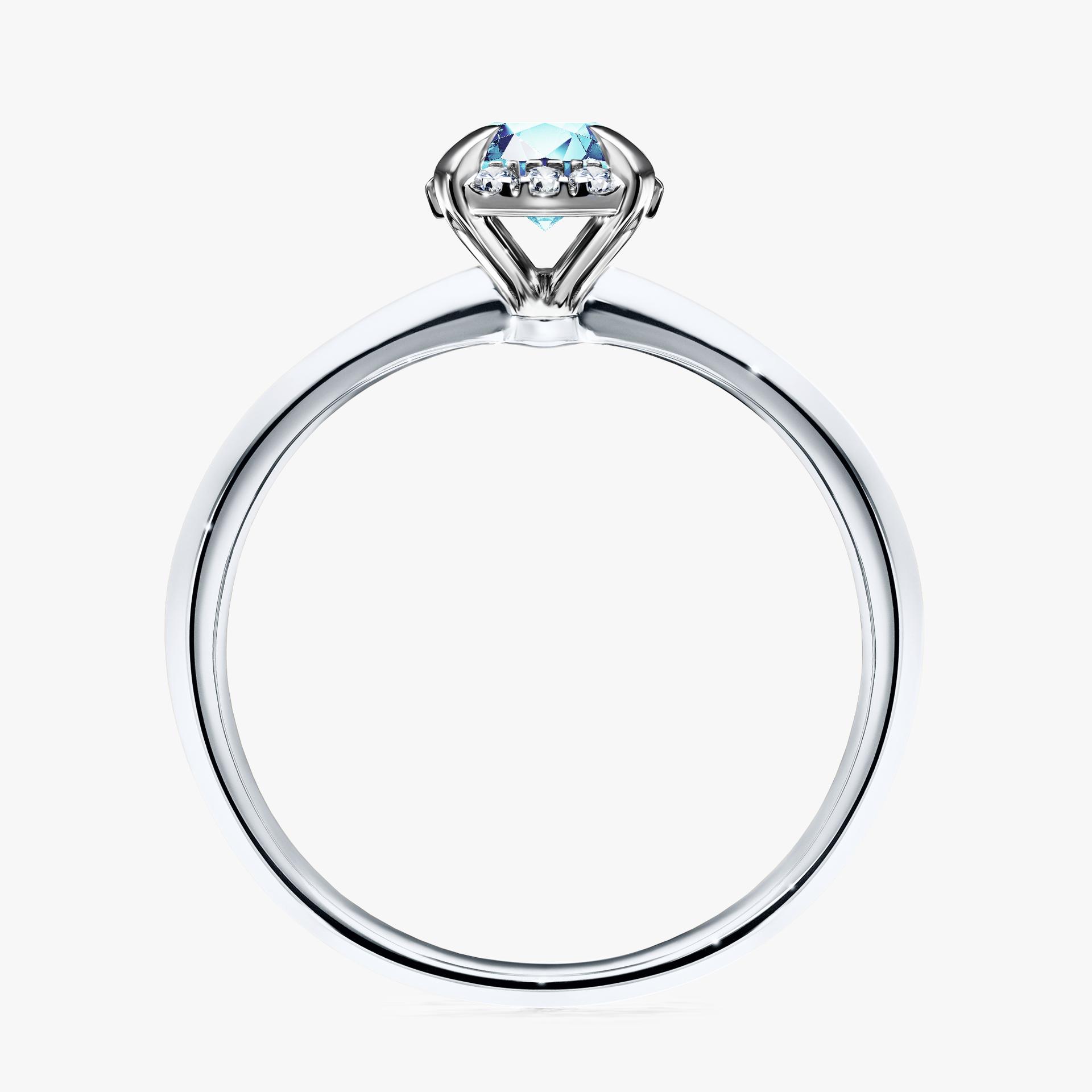 Pierścionek zaręczynowy My Beauty z białego złota z akwamarynem 0,62ct