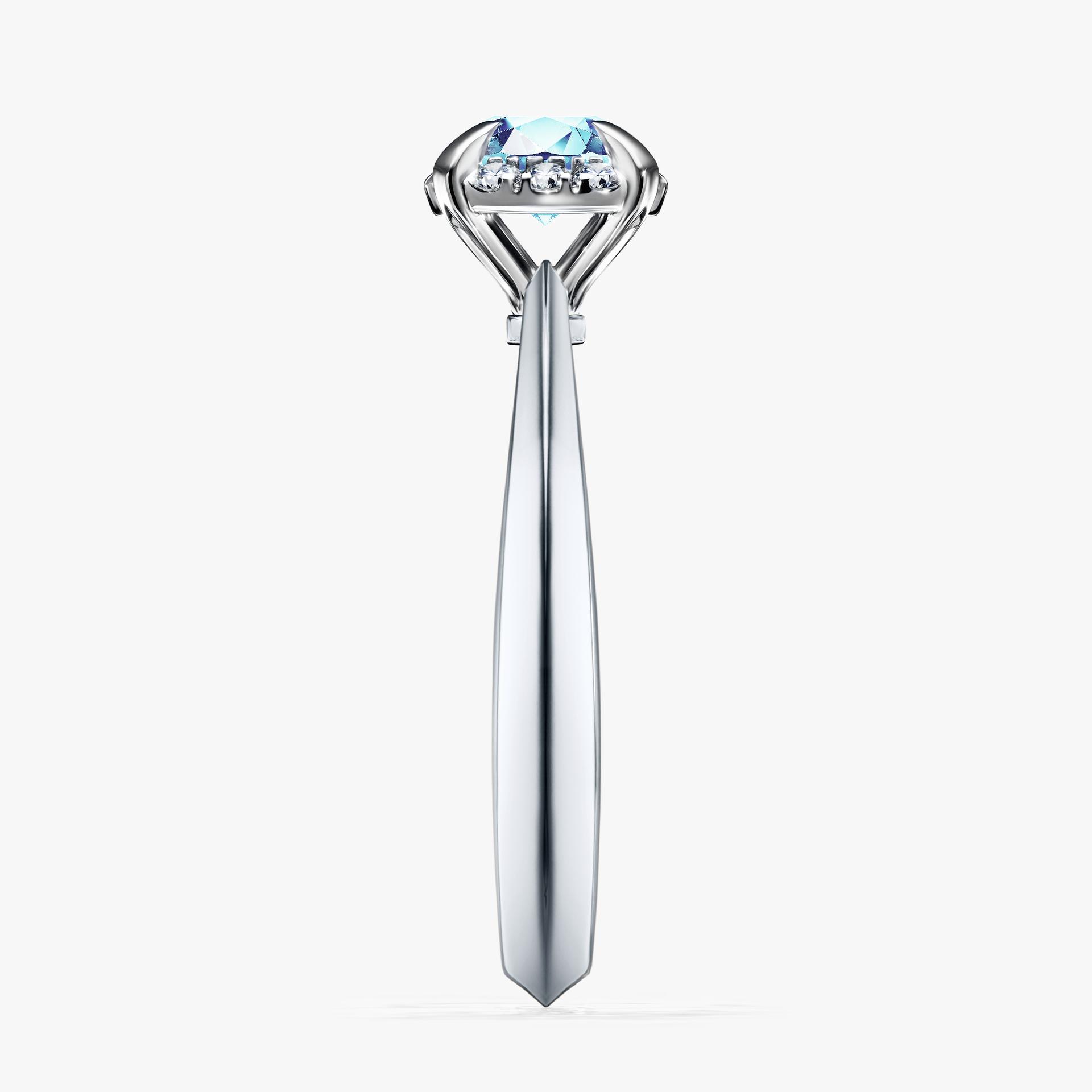 Pierścionek zaręczynowy My Beauty z białego złota z akwamarynem 0,62ct