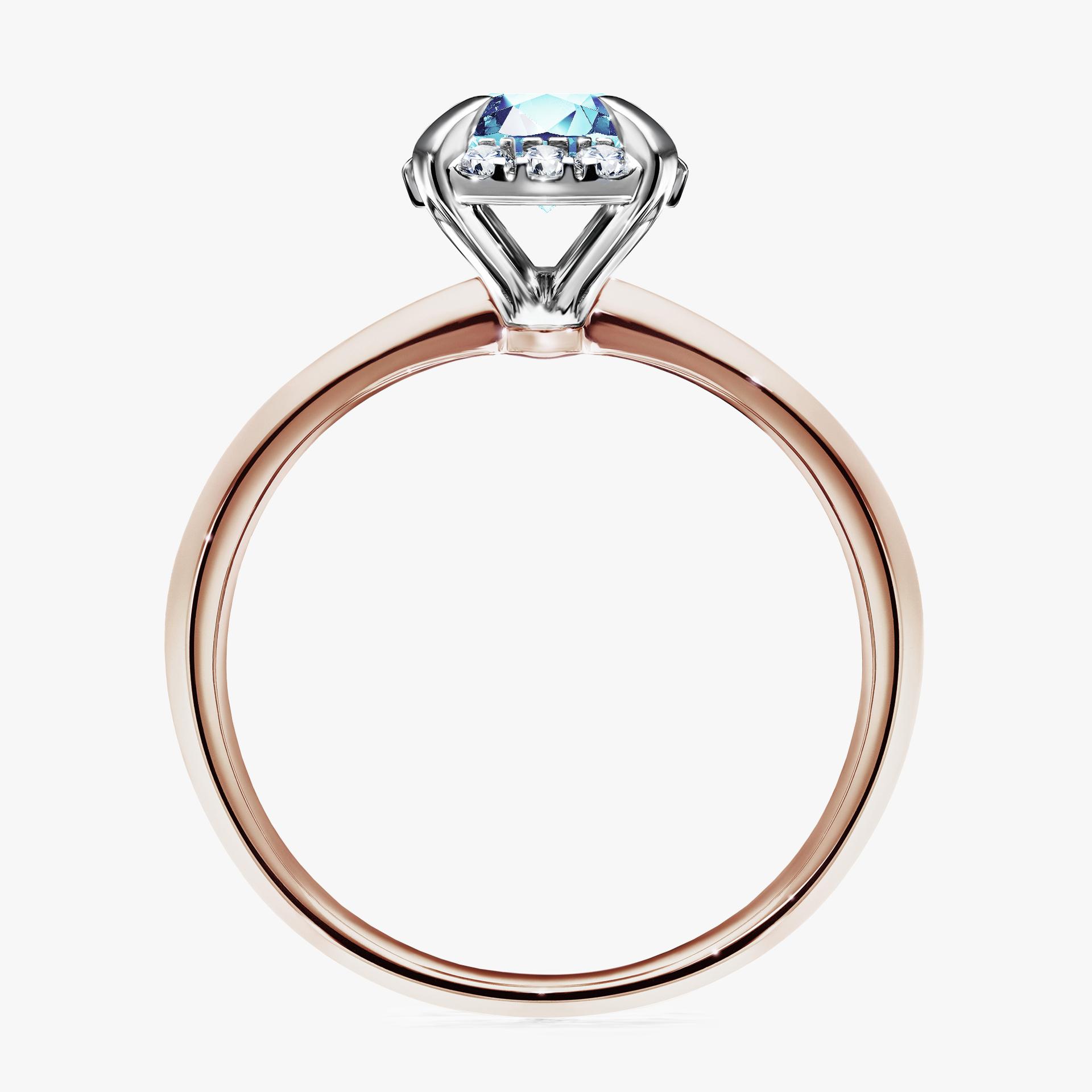 Pierścionek zaręczynowy My Beauty z różowego złota z akwamarynem 0,98ct