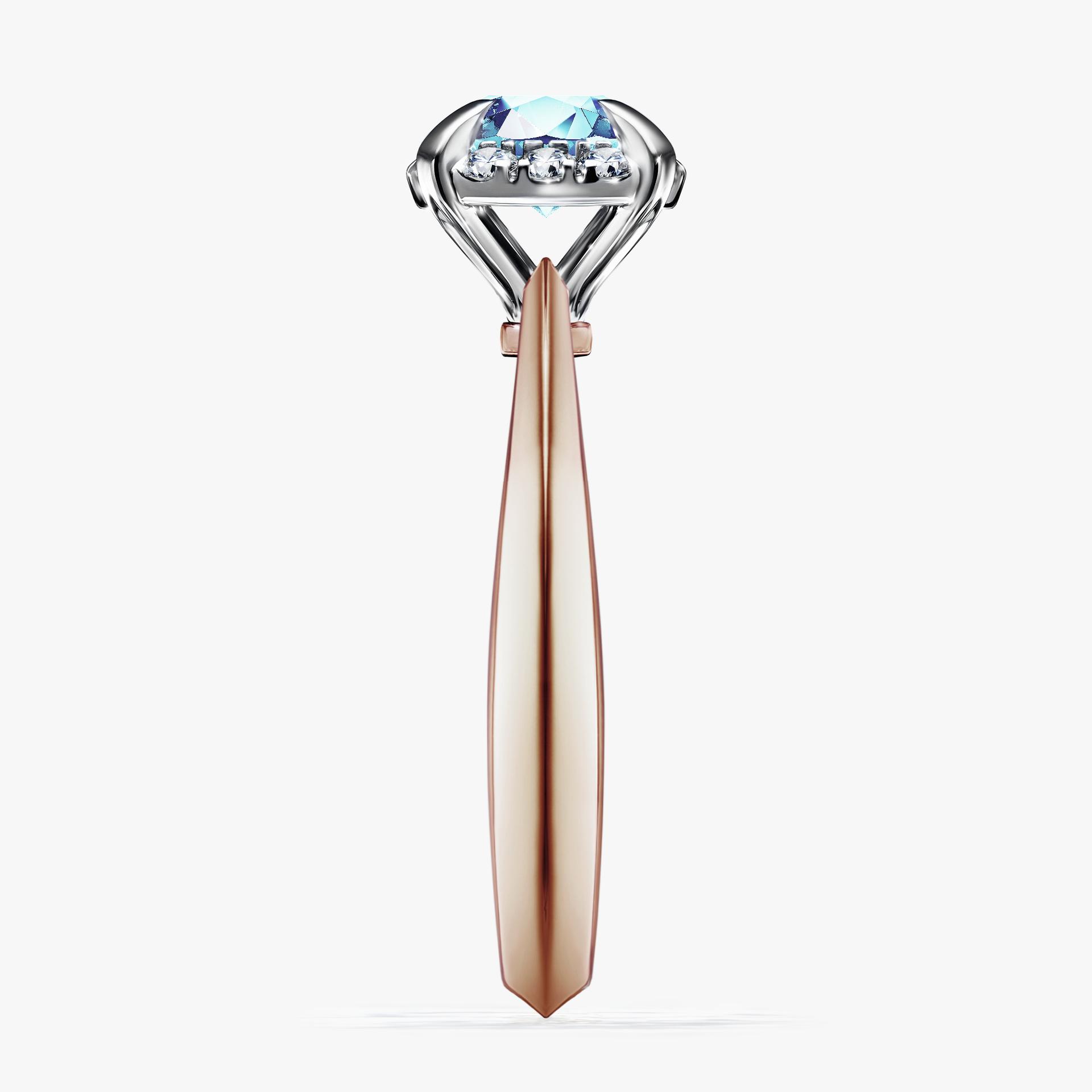 Pierścionek zaręczynowy My Beauty z różowego złota z akwamarynem 0,98ct