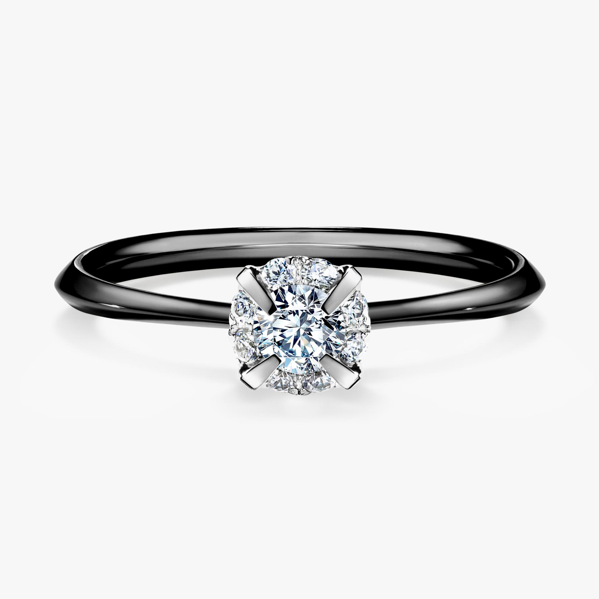 Pierscionek zareczynowy z diamentem 014 CT z czarnego zlota my beauty 01