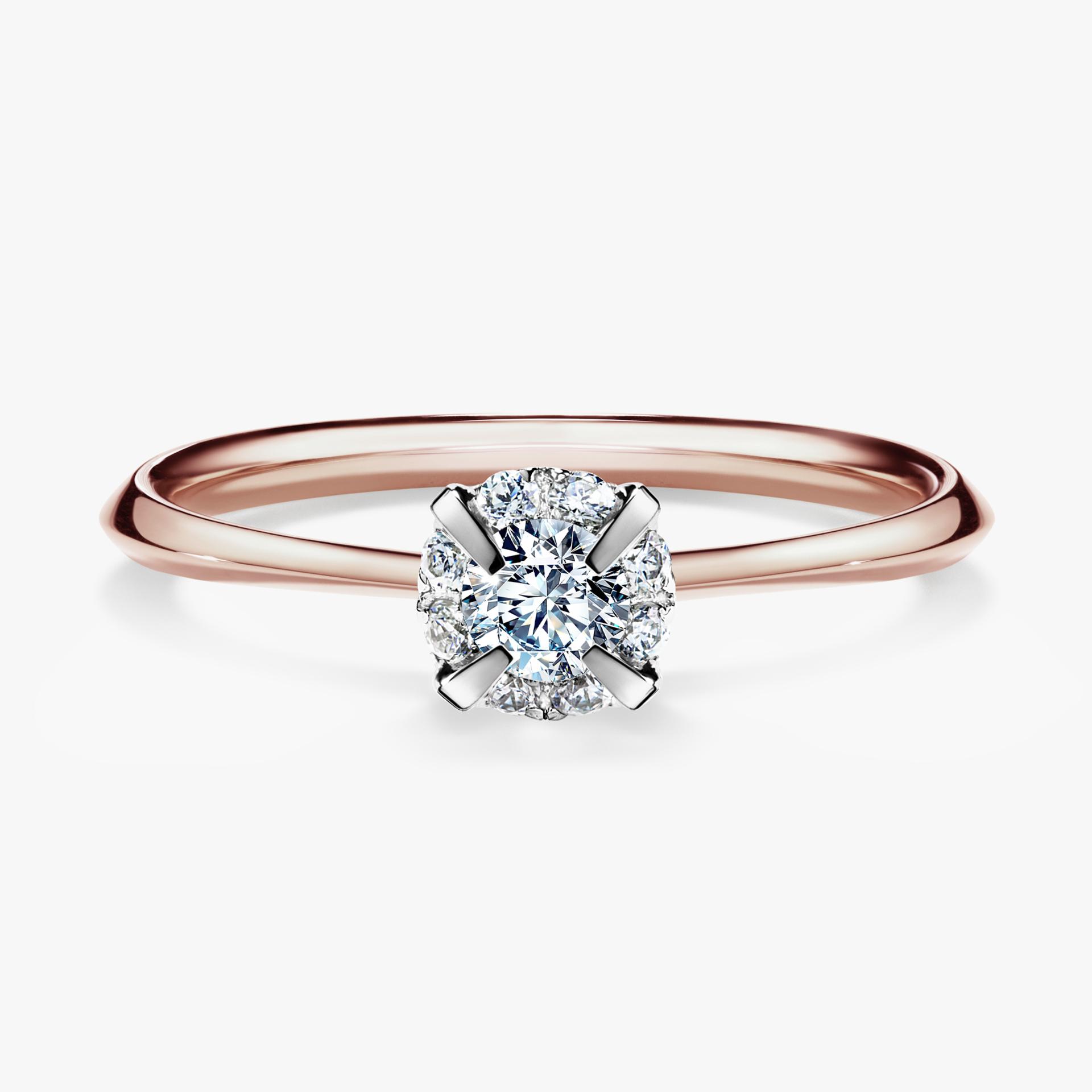 Pierscionek zareczynowy z diamentem 014 CT z rozowego zlota my beauty 01