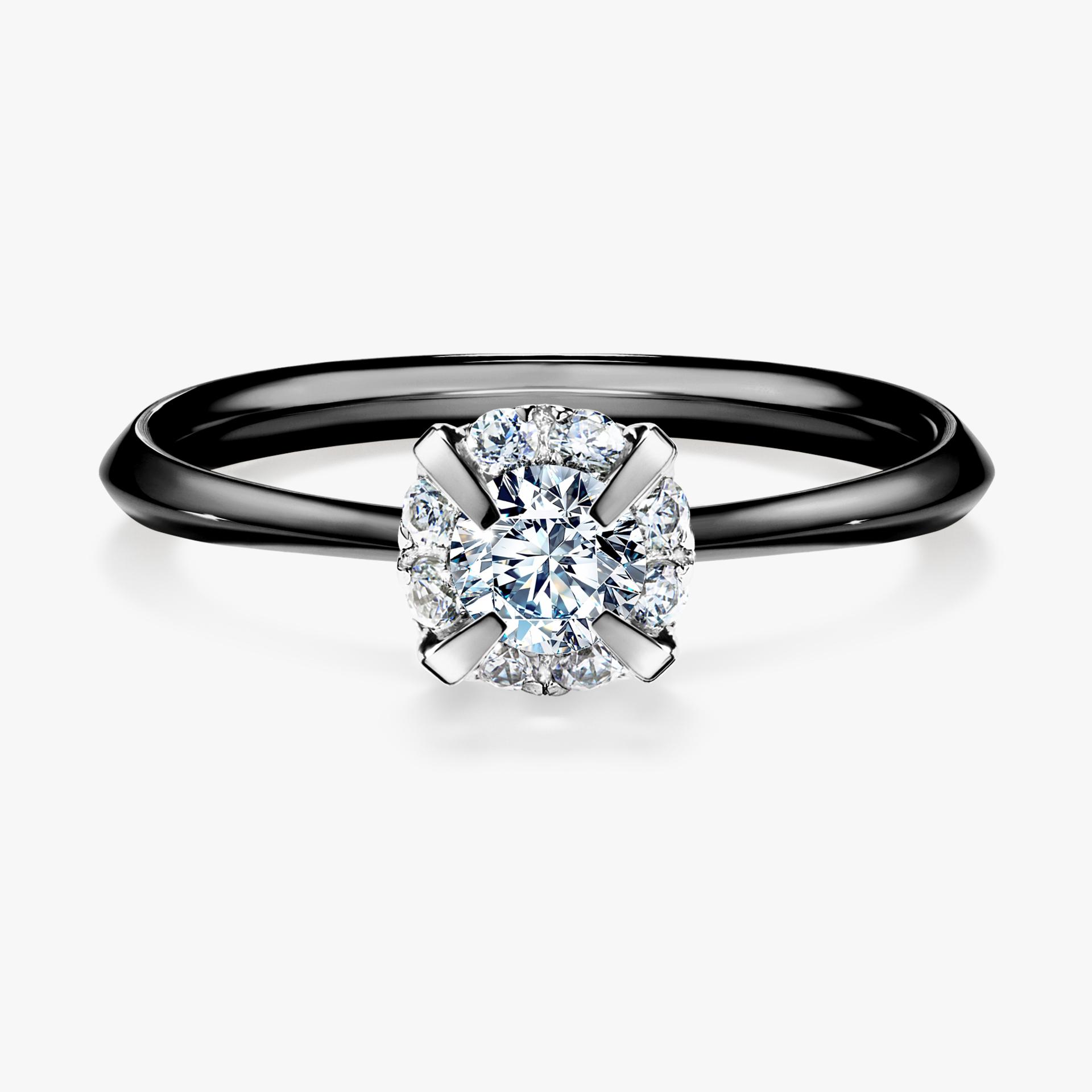 Pierscionek zareczynowy z diamentem 033 CT z czarnego zlota my beauty 01