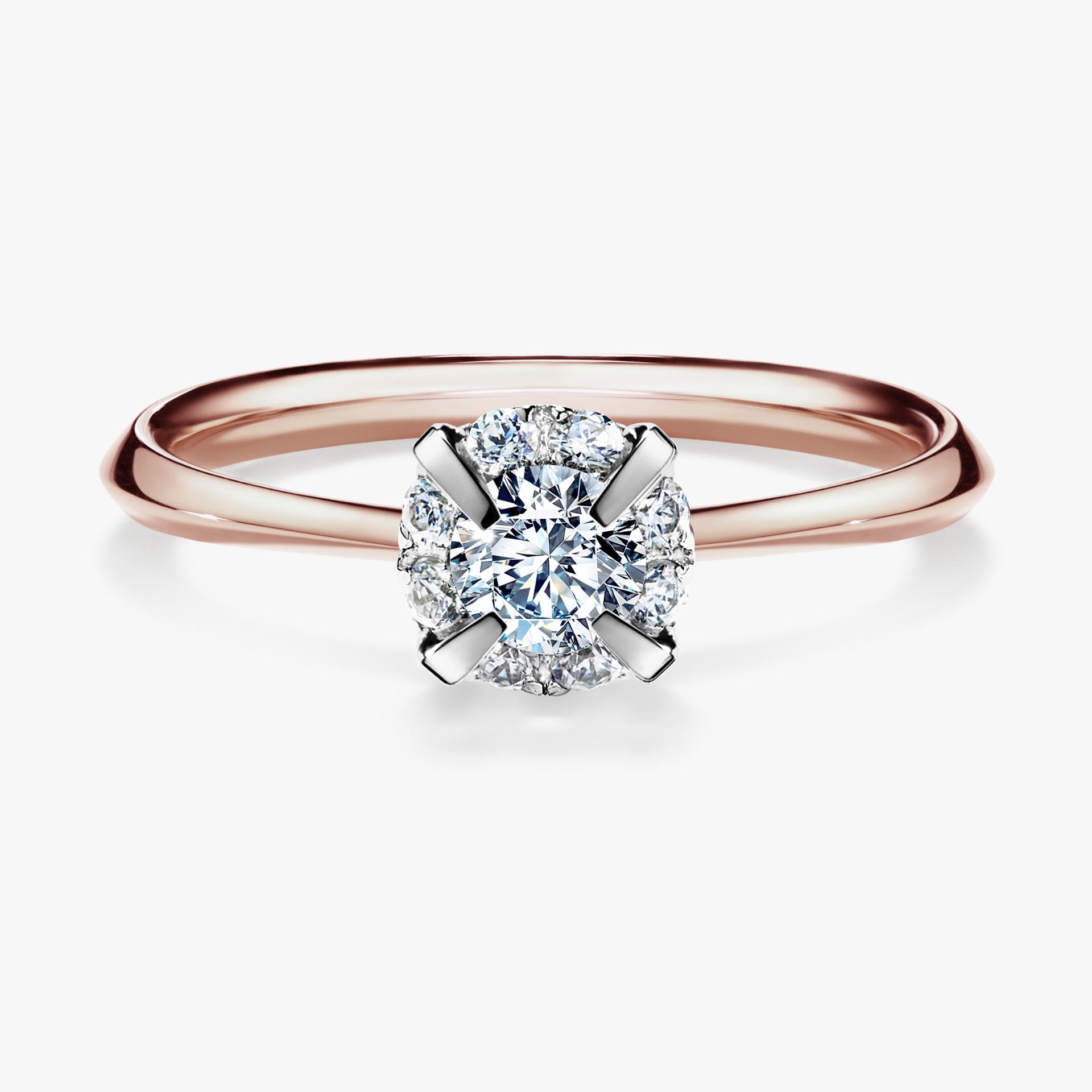 Pierscionek zareczynowy z diamentem 033 CT z rozowego zlota my beauty 01