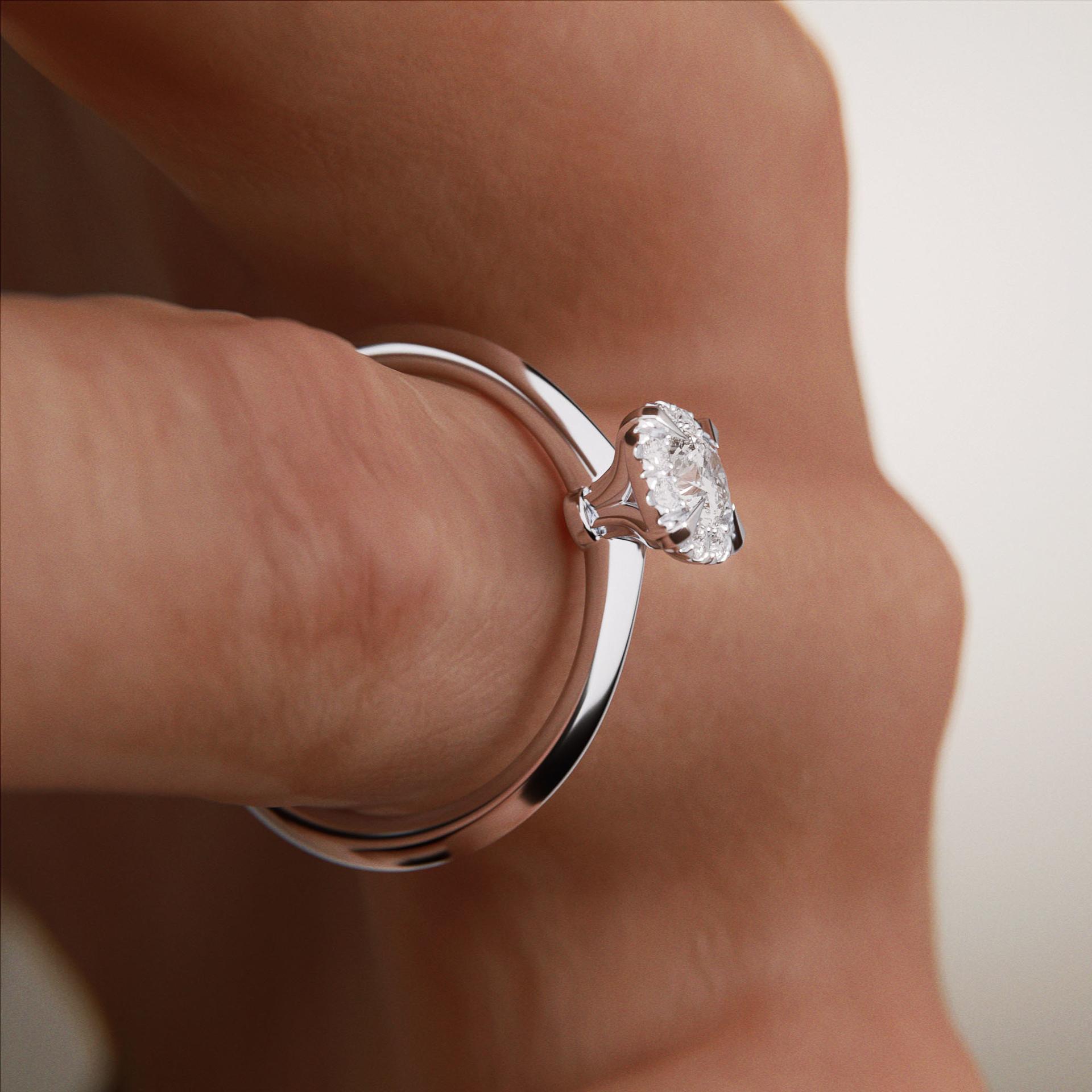 Pierścionek zaręczynowy My Beauty z białego złota z diamentem naturalnym 0,33ct