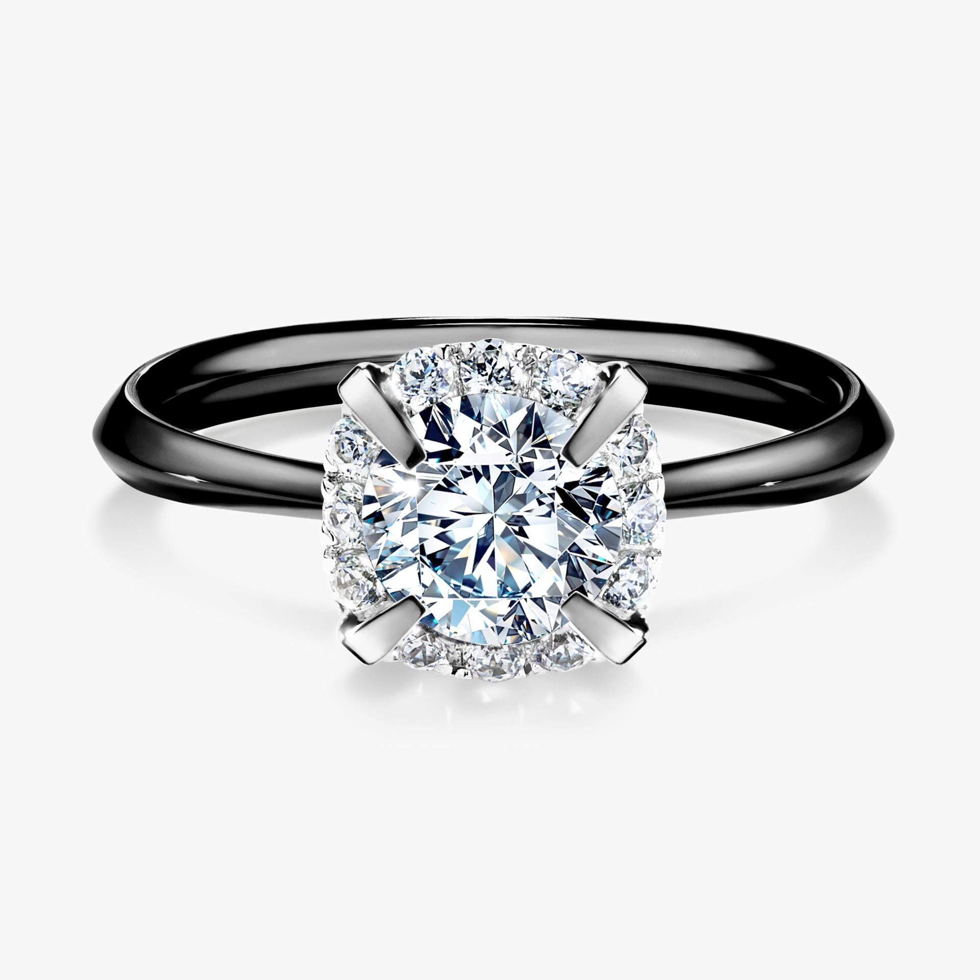 Pierscionek zareczynowy z diamentem 098 CT z czarnego zlota my beauty 01