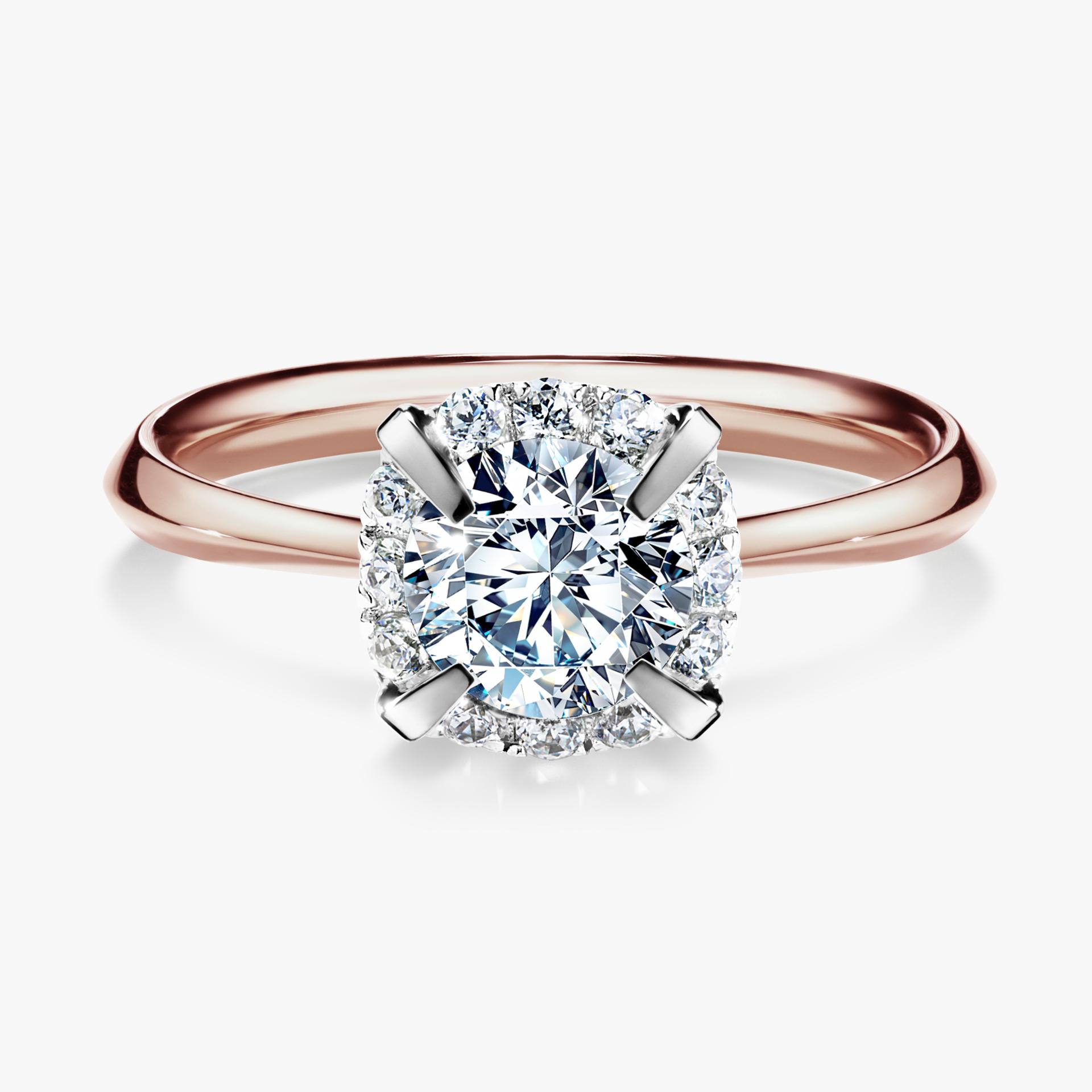 Pierscionek zareczynowy z diamentem 098 CT z rozowego zlota my beauty 01