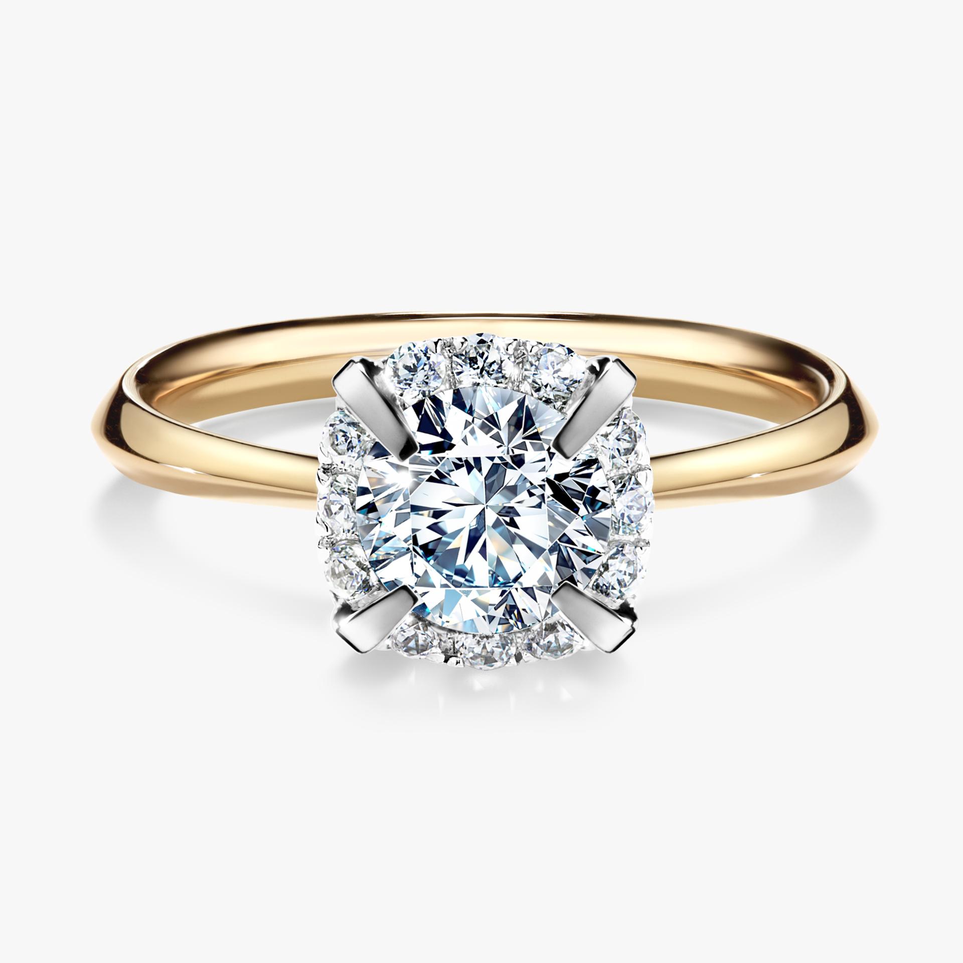 Pierscionek zareczynowy z diamentem 098 CT z zoltego zlota my beauty 01