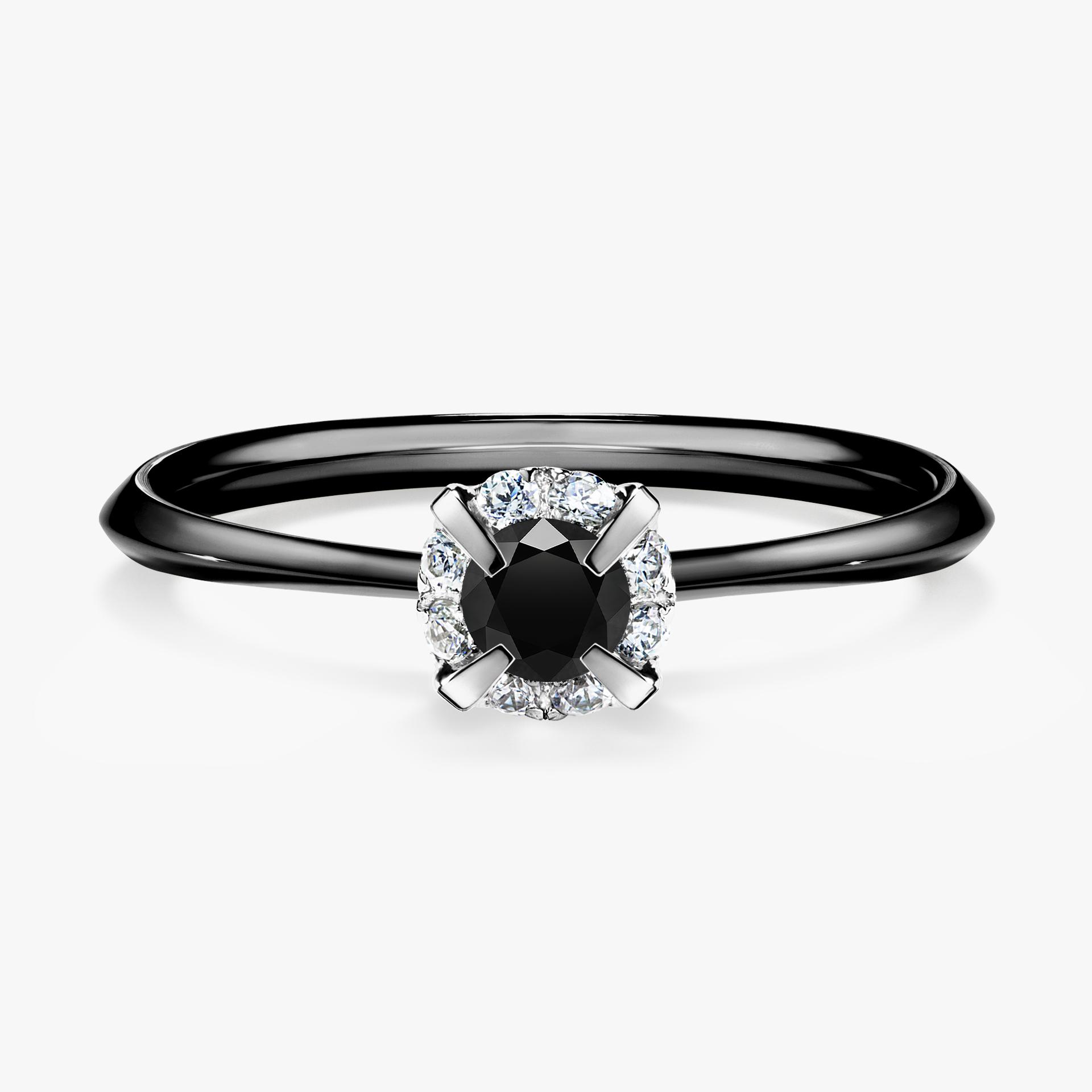 Pierscionek zareczynowy z diamentem czarny 014 CT z czarnego zlota my beauty 01