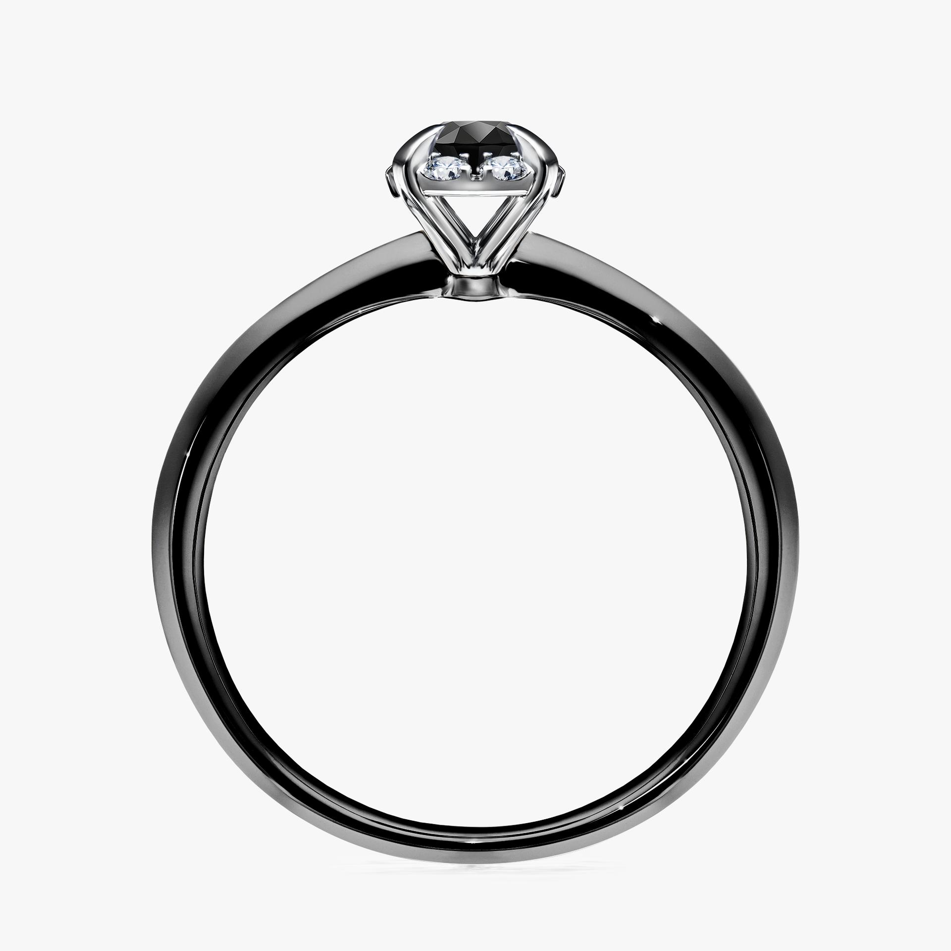 Pierścionek zaręczynowy My Beauty z czarnego złota z czarnym diamentem 0,33ct
