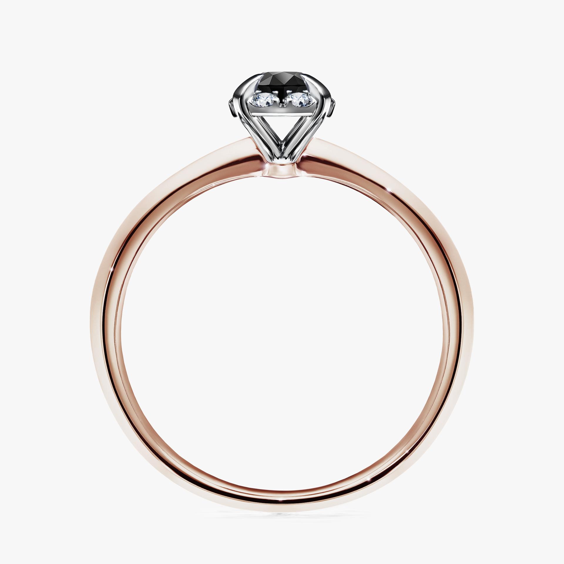 Pierscionek zareczynowy z diamentem czarny 033 CT z rozowego zlota my beauty 02