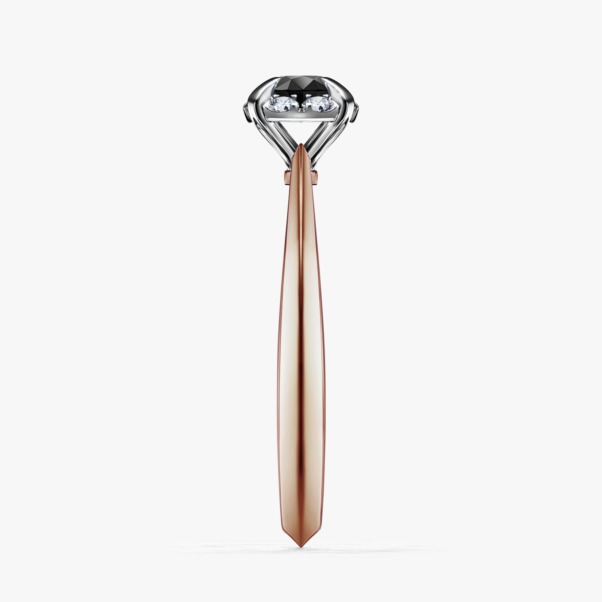 Pierscionek zareczynowy z diamentem czarny 033 CT z rozowego zlota my beauty 03