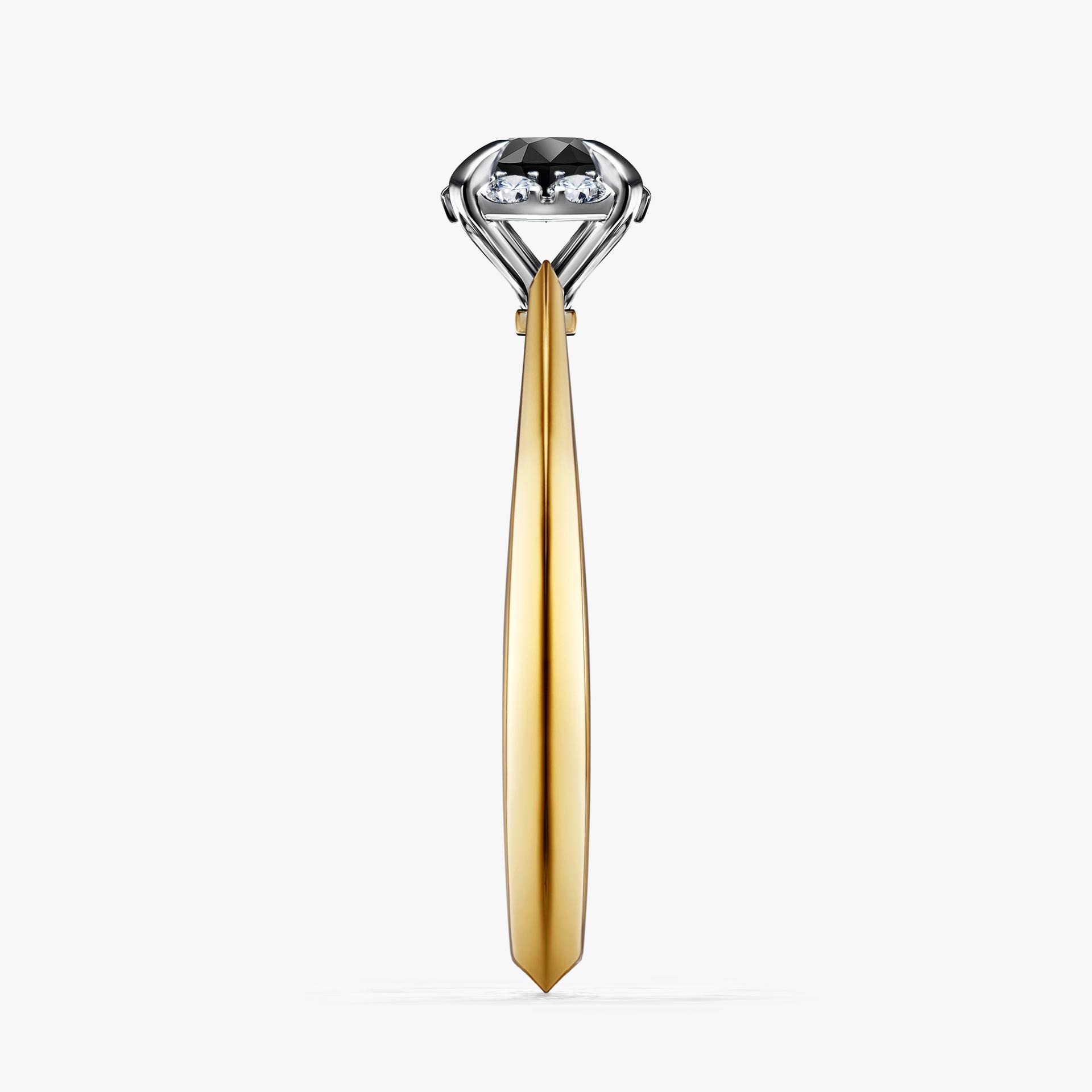 Pierscionek zareczynowy z diamentem czarny 033 CT z zoltego zlota my beauty 03