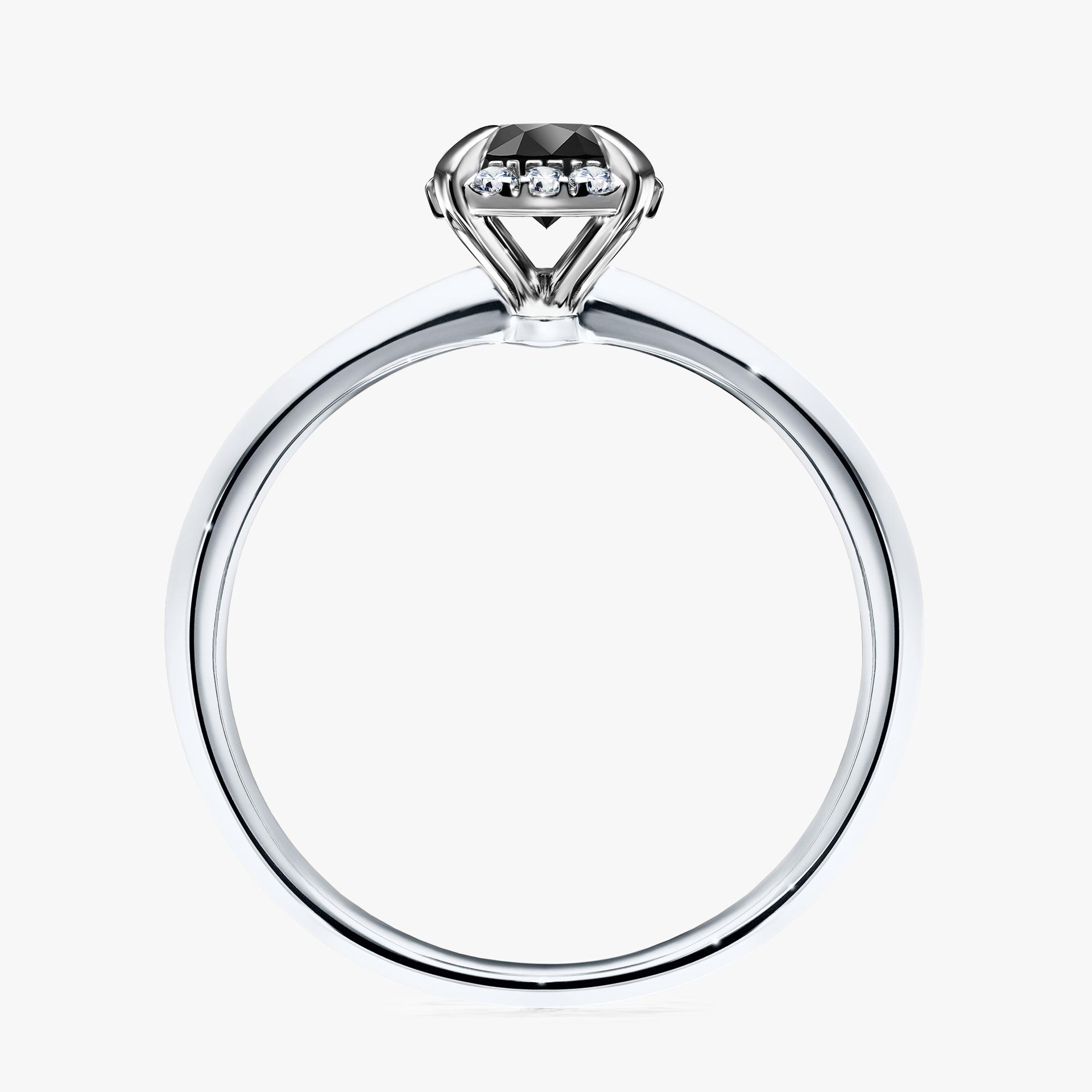 Pierścionek zaręczynowy My Beauty z białego złota z czarnym diamentem 0,62ct