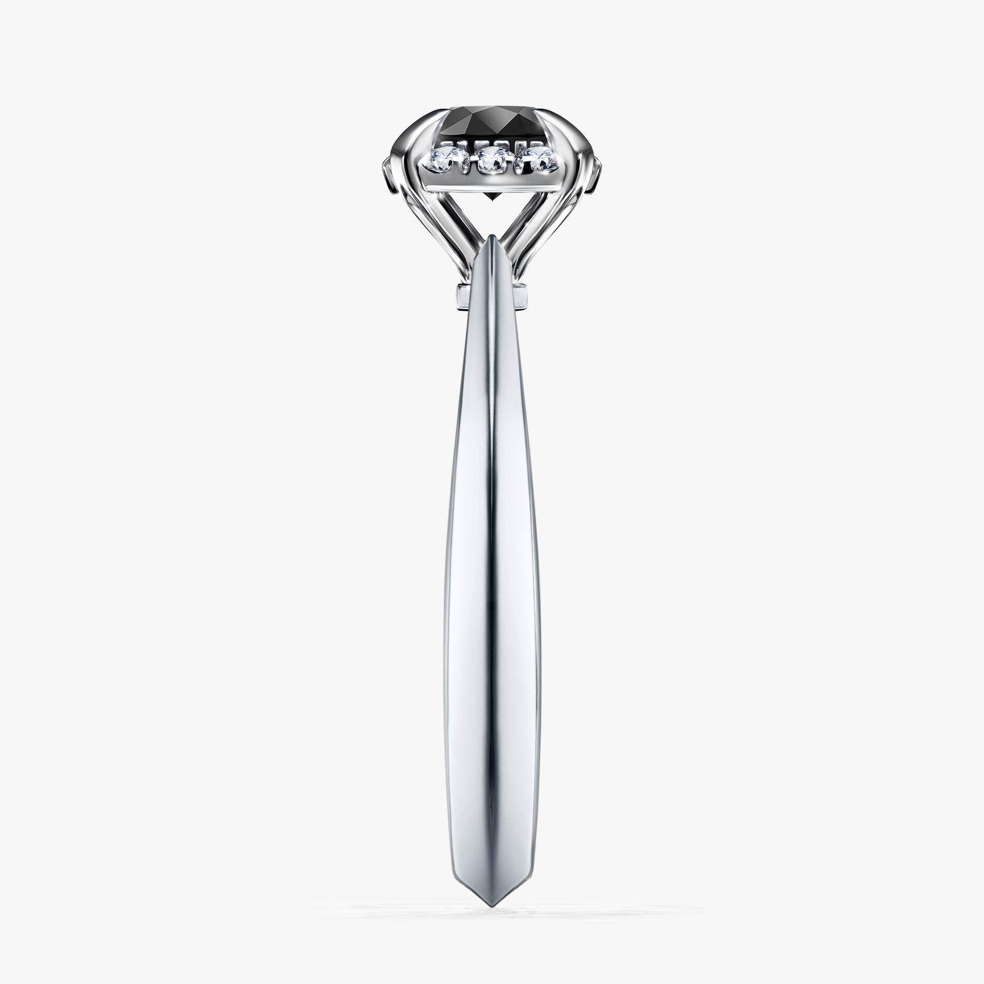 Pierścionek zaręczynowy My Beauty z białego złota z czarnym diamentem 0,62ct