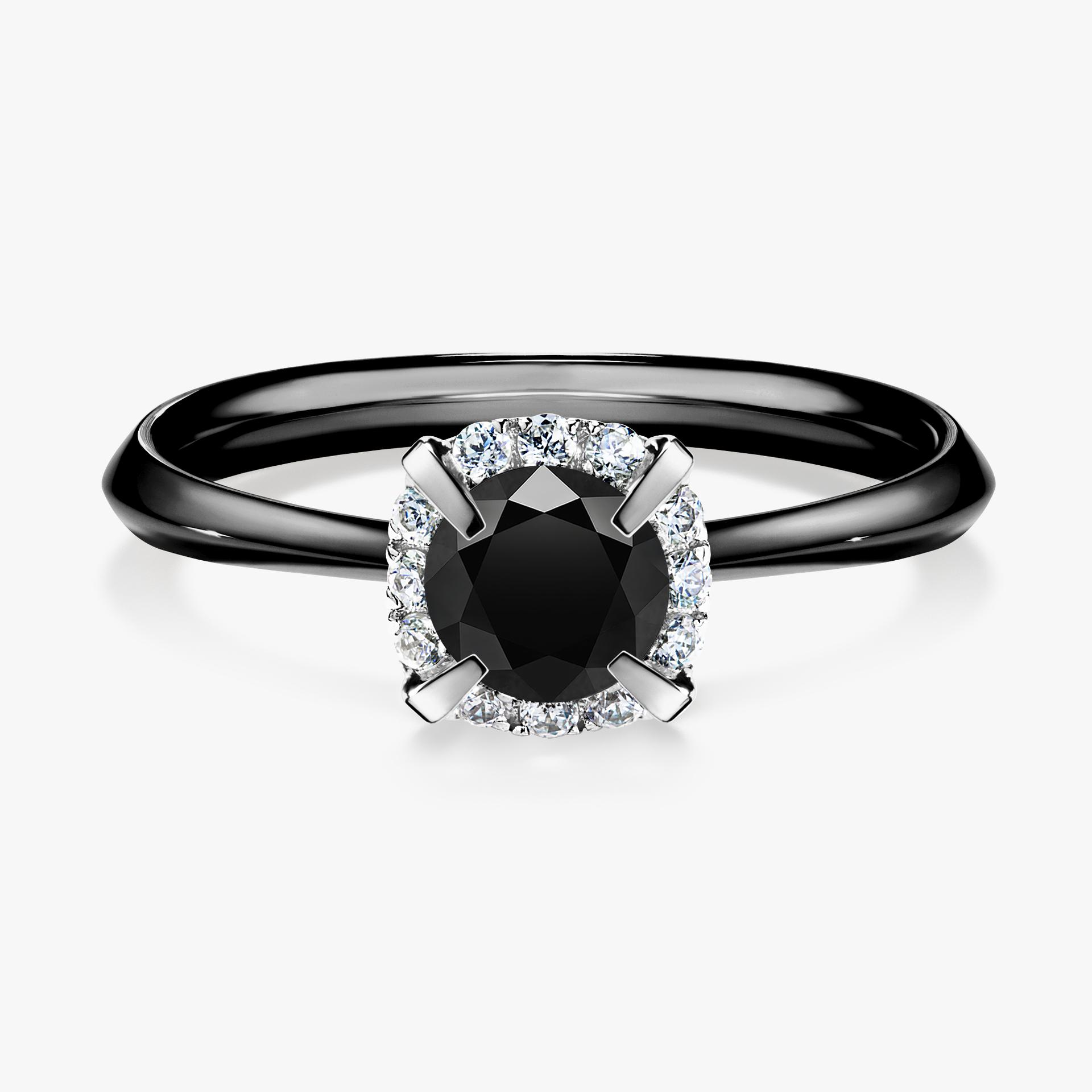 Pierscionek zareczynowy z diamentem czarny 062 CT z czarnego zlota my beauty 01