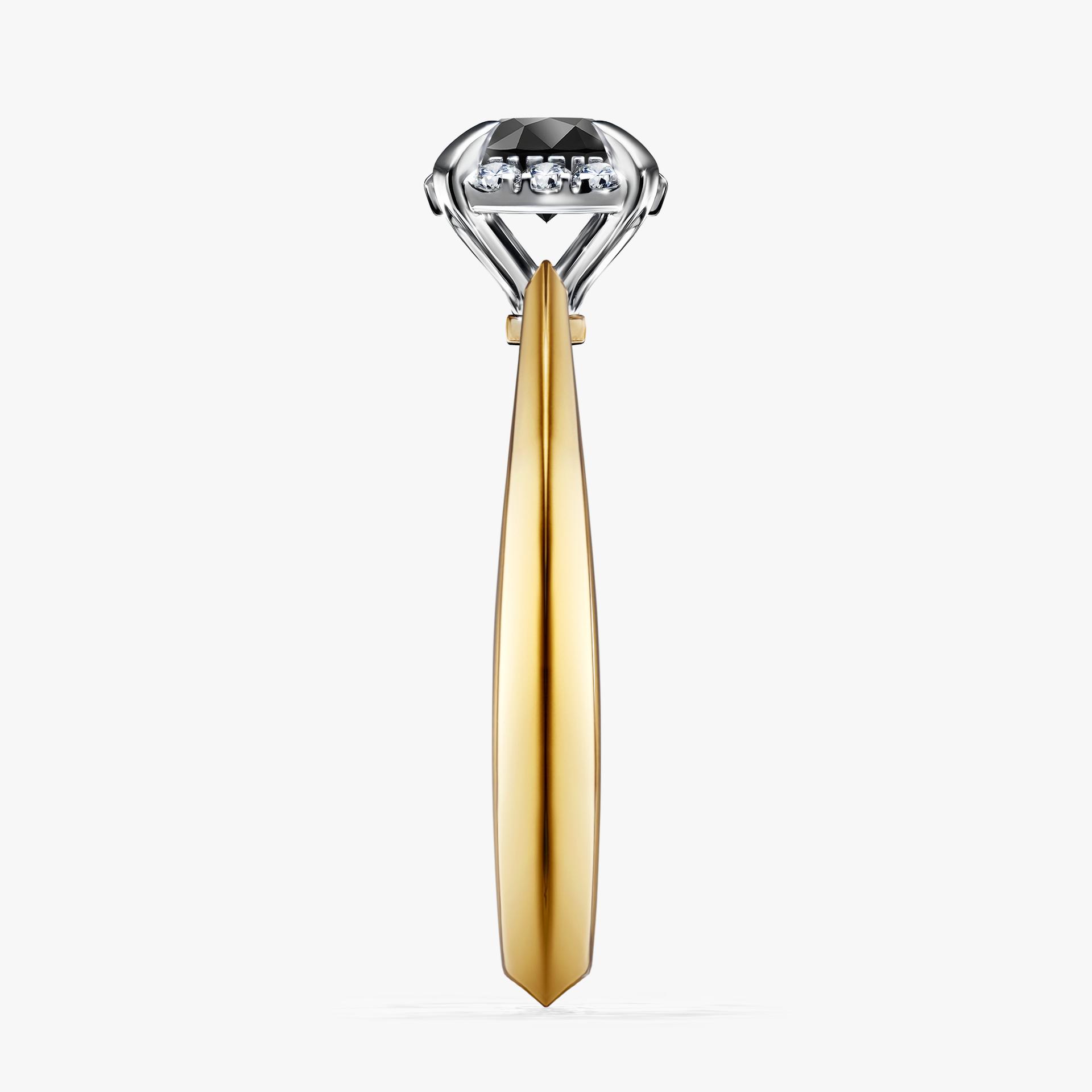 Pierscionek zareczynowy z diamentem czarny 062 CT z zoltego zlota my beauty 03