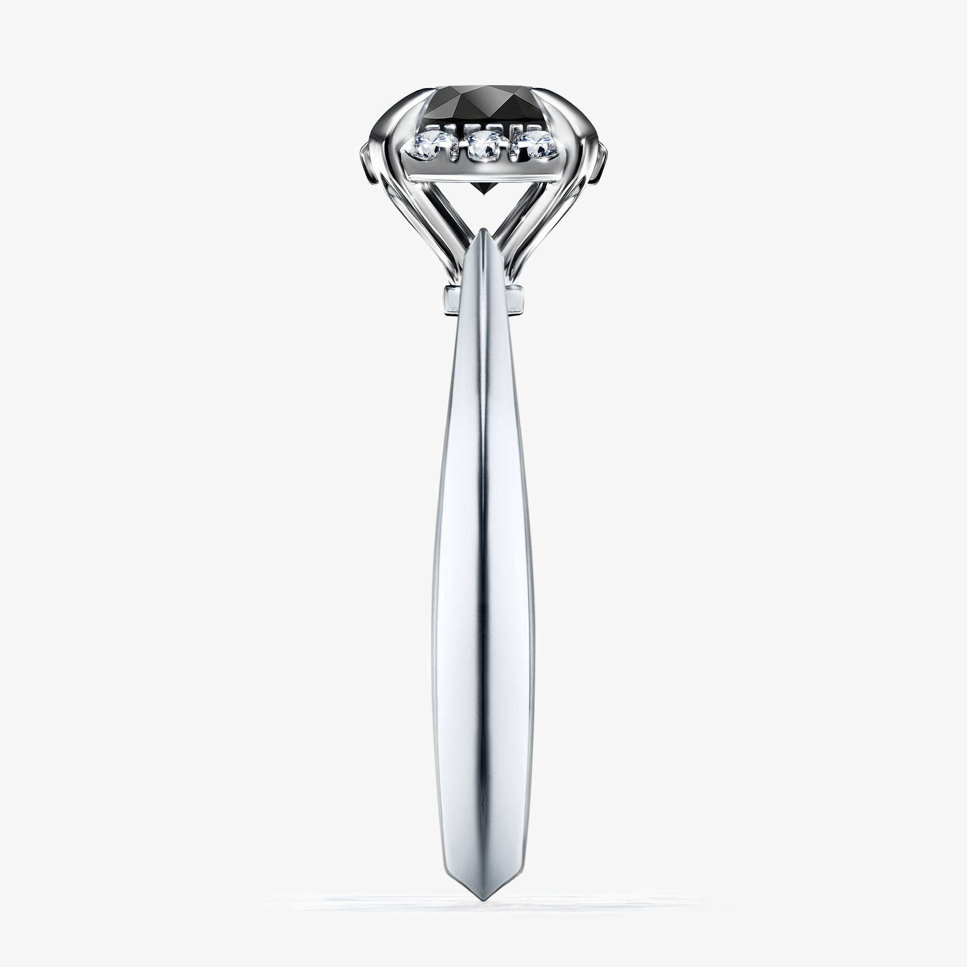 Pierscionek zareczynowy z diamentem czarny 098 CT z bialego zlota my beauty 03