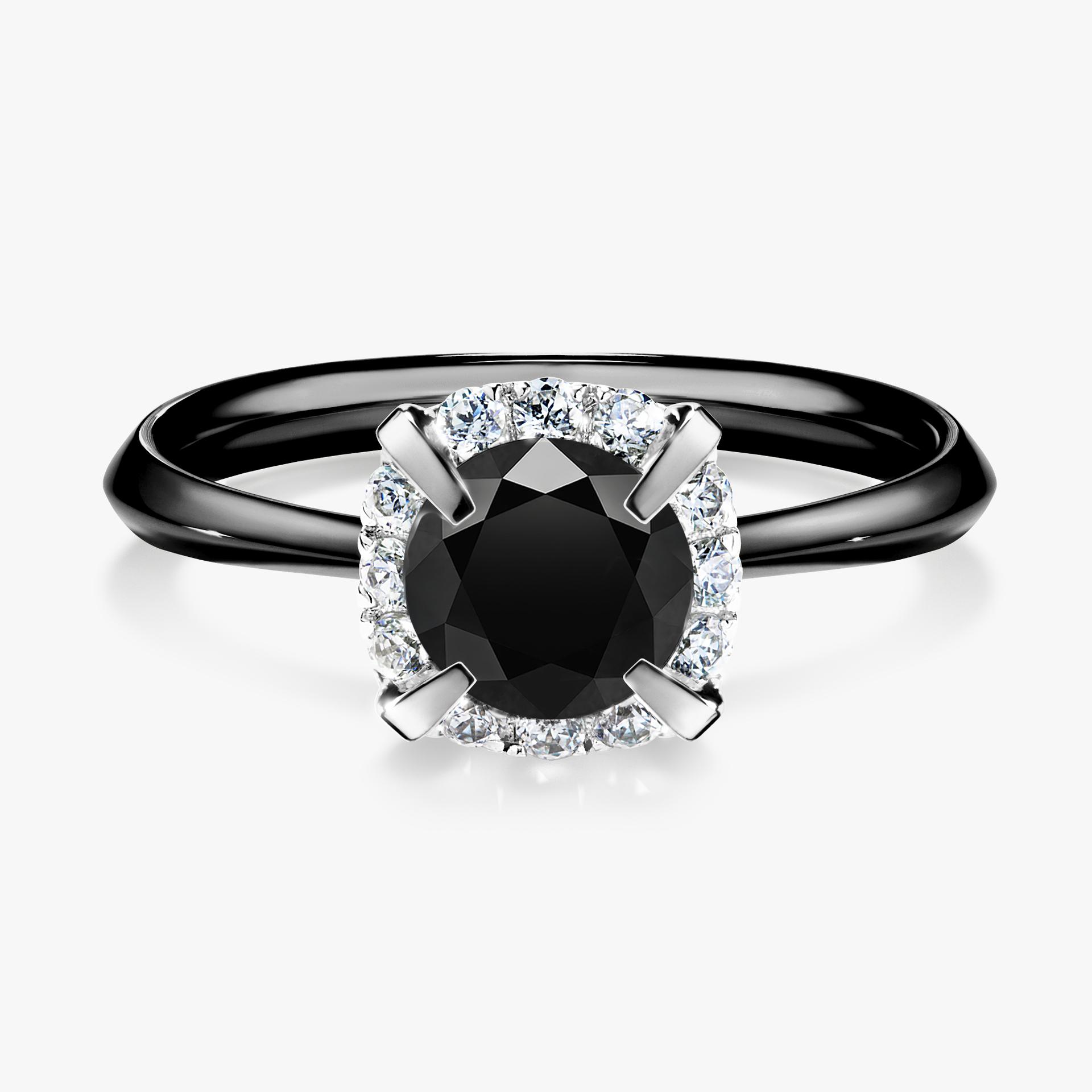 Pierscionek zareczynowy z diamentem czarny 098 CT z czarnego zlota my beauty 01