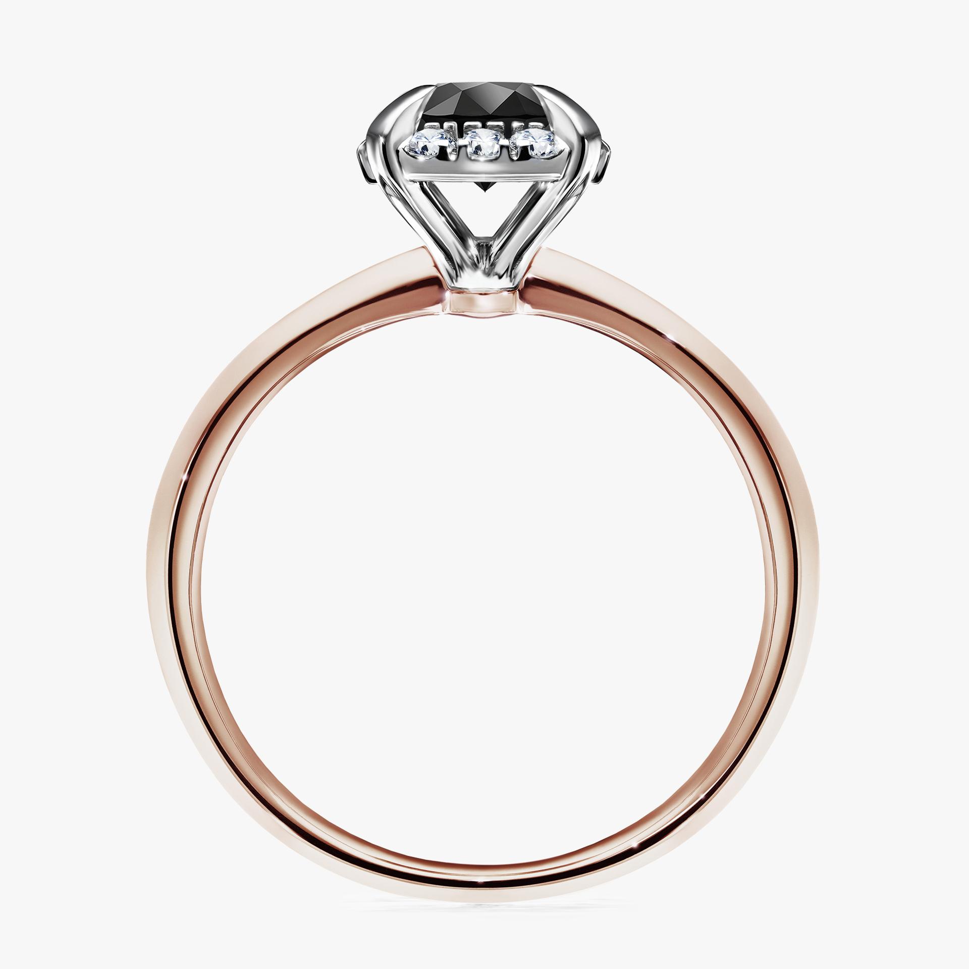 Pierscionek zareczynowy z diamentem czarny 098 CT z rozowego zlota my beauty 02