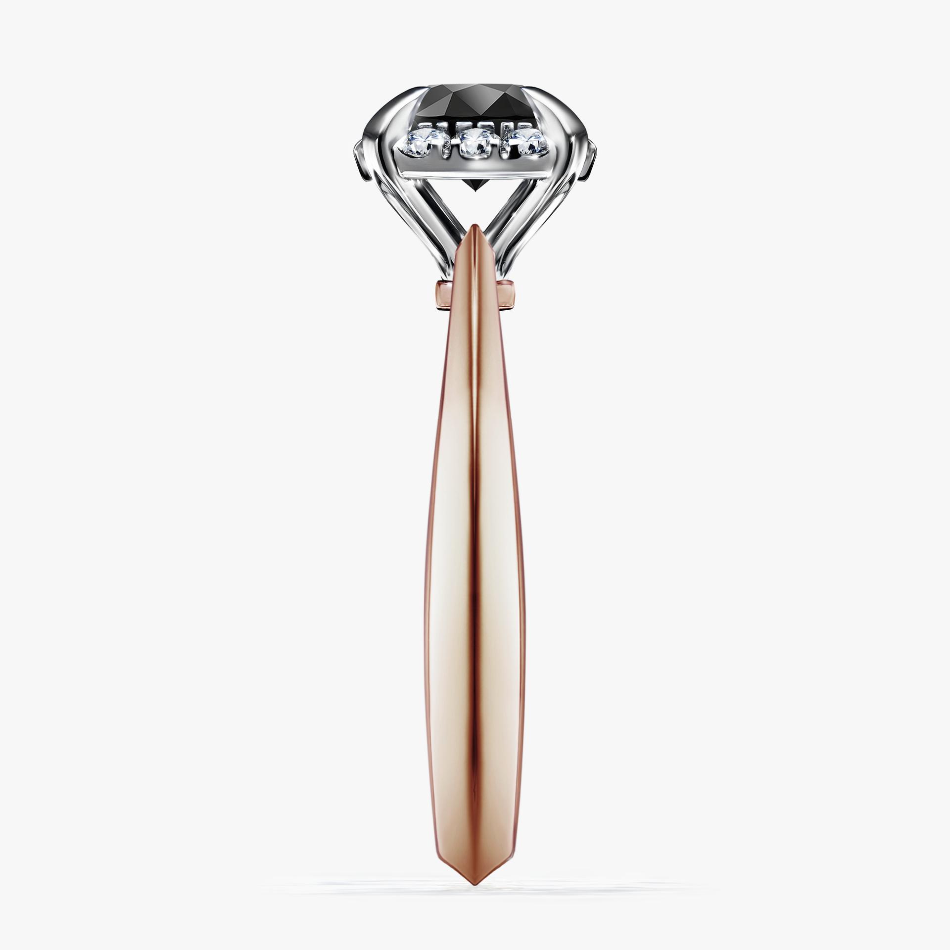 Pierscionek zareczynowy z diamentem czarny 098 CT z rozowego zlota my beauty 03