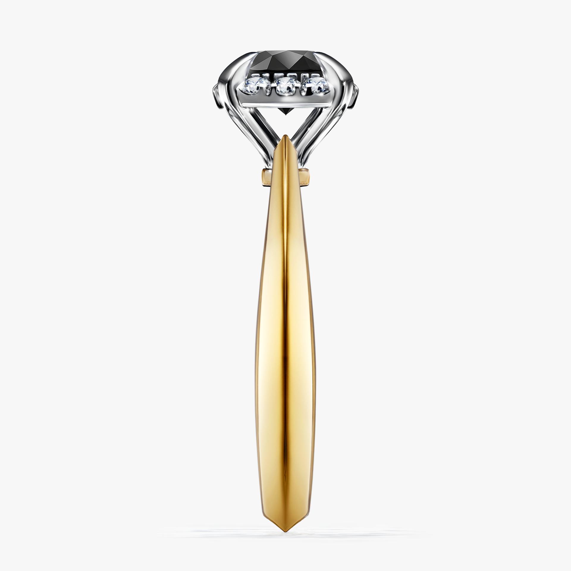 Pierscionek zareczynowy z diamentem czarny 098 CT z zoltego zlota my beauty 03