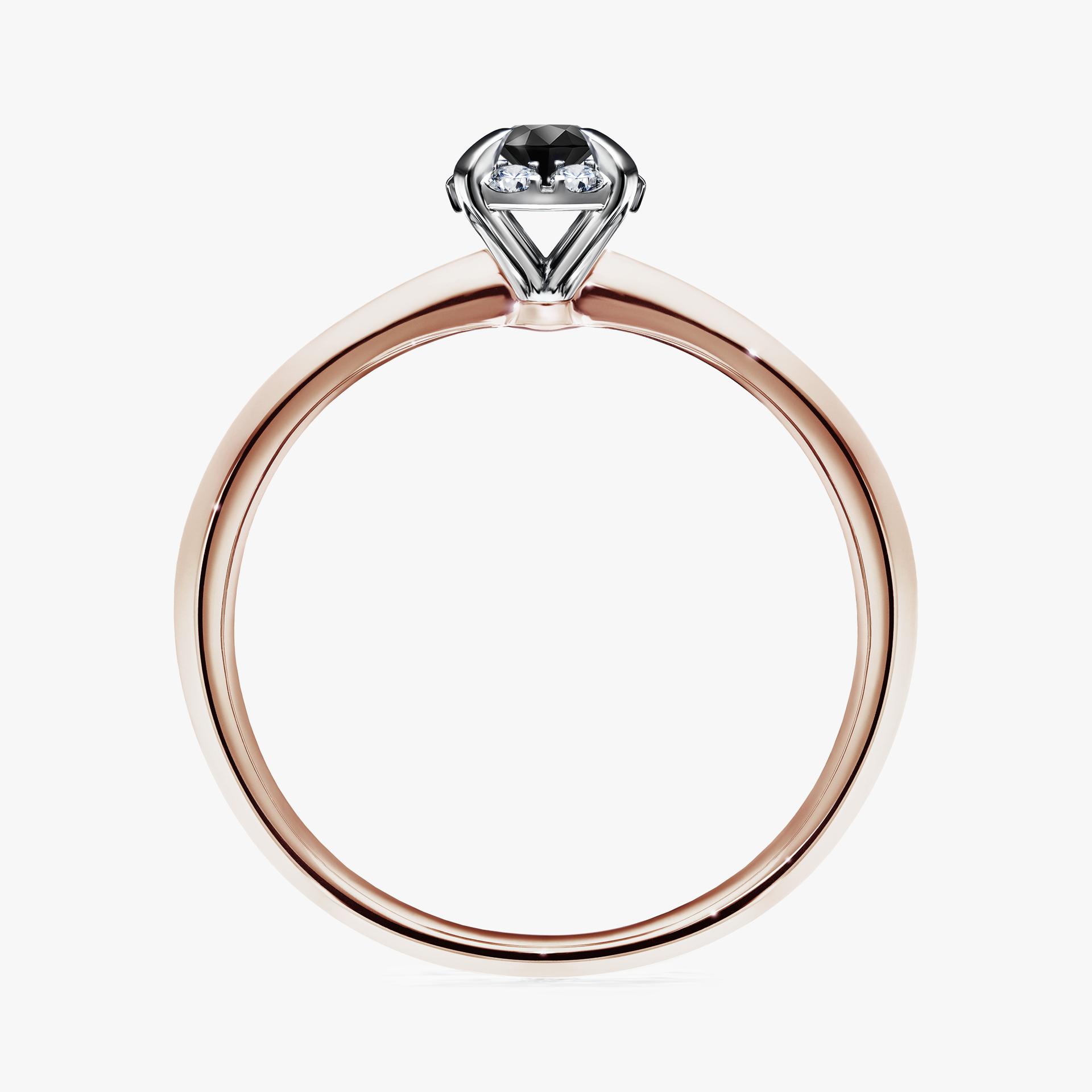 Pierscionek zareczynowy z diamentem czarnym 014 CT z rozowego zlota my beauty 02
