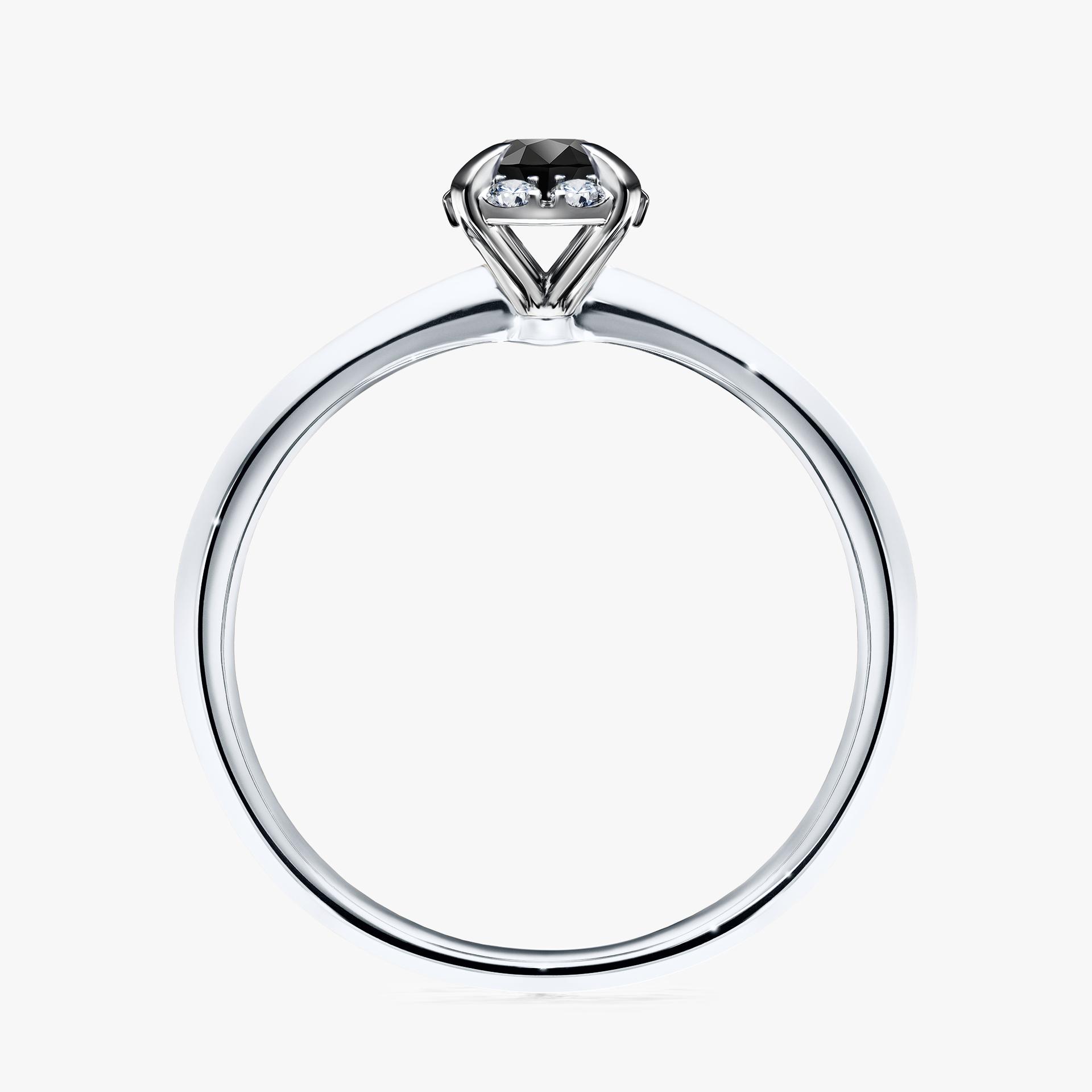 Pierscionek zareczynowy z diamentem czarnym 033 CT z bialego zlota my beauty 02