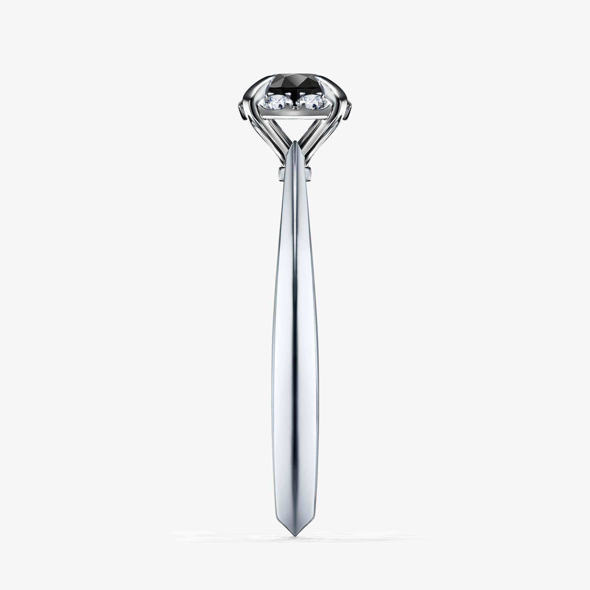 Pierscionek zareczynowy z diamentem czarnym 033 CT z bialego zlota my beauty 03